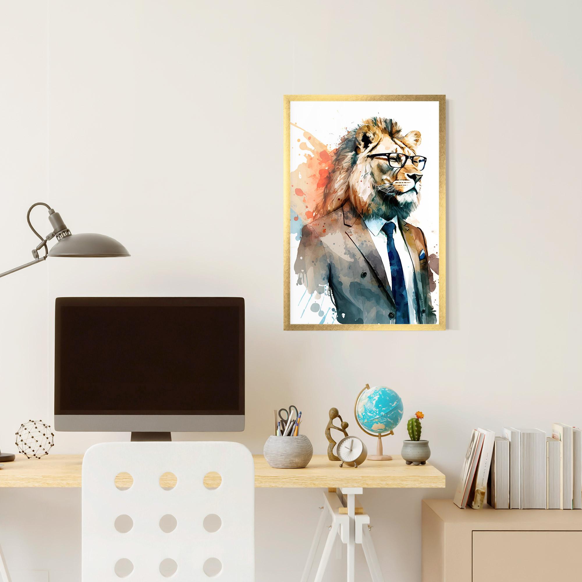 Gerahmte Poster Brown Suit Lion mockup 6