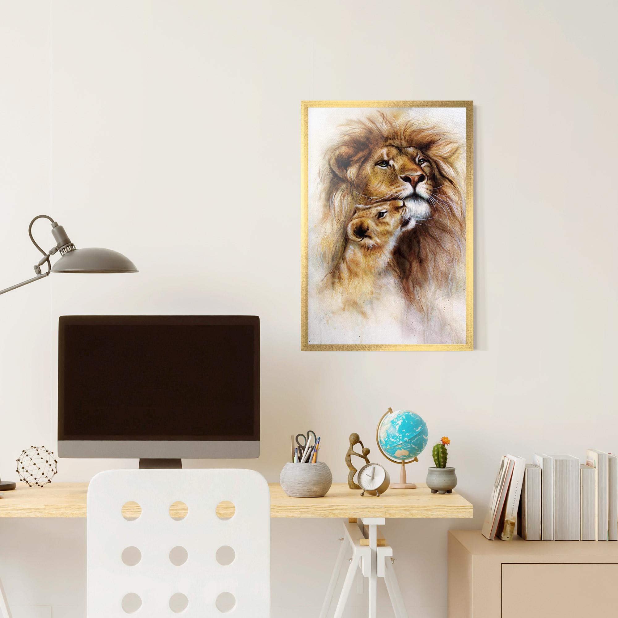 Gerahmte Poster Lion Love mockup 6
