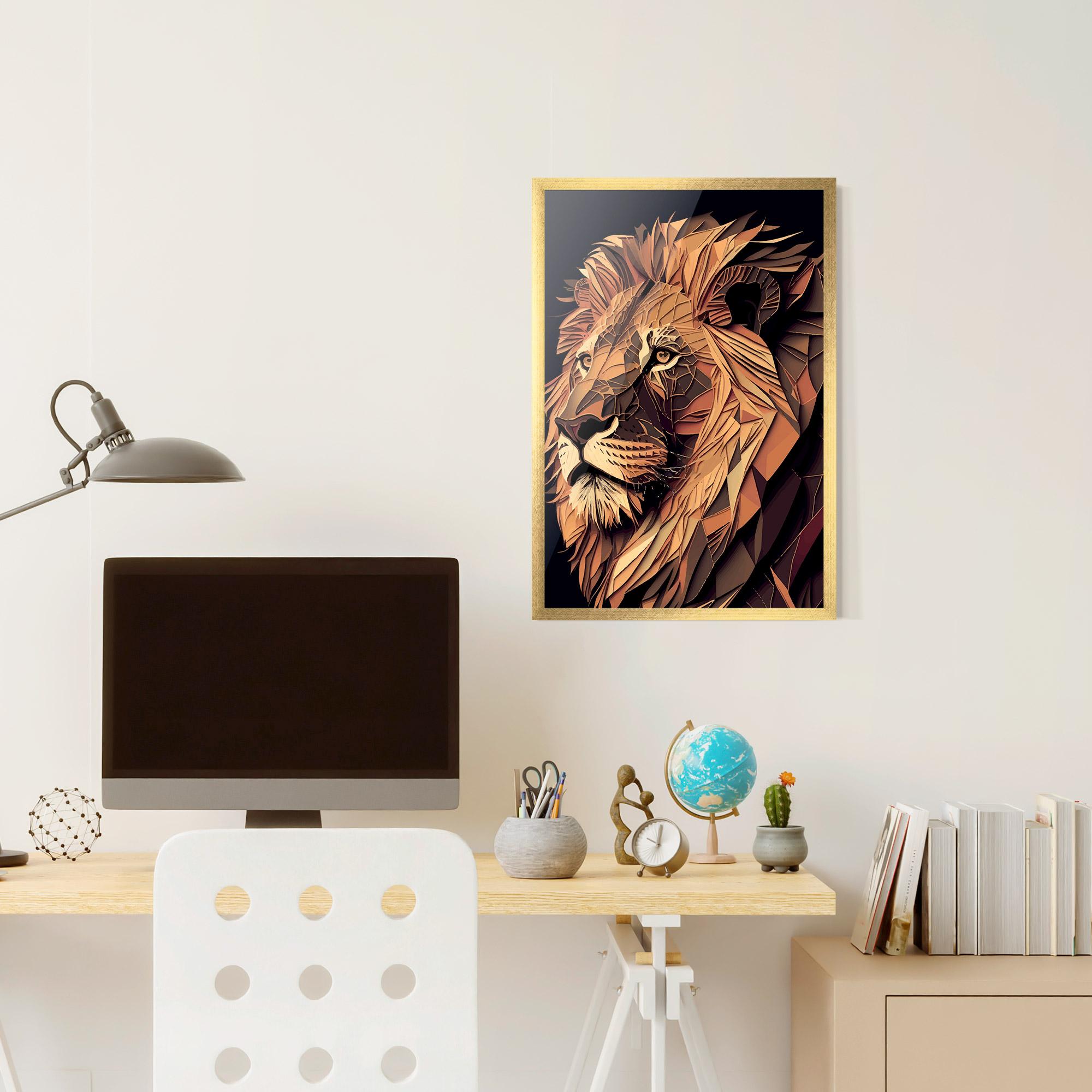 Gerahmte Poster Orange Mix Lion mockup 6