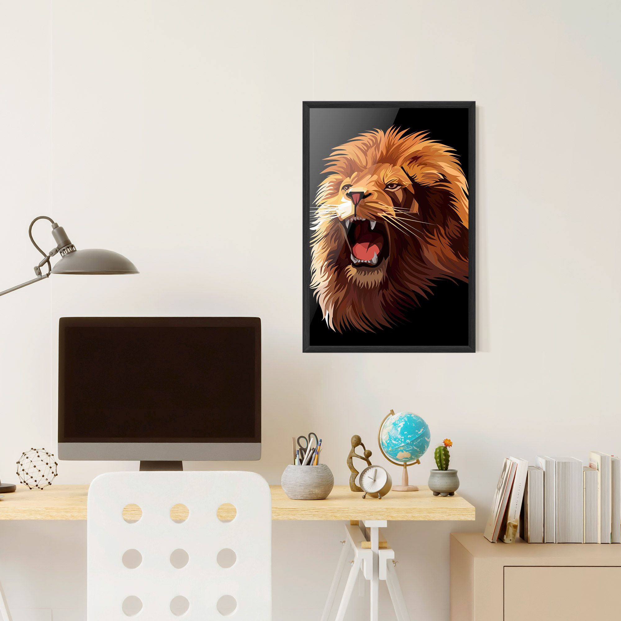 Angry Lion Head mockup 6