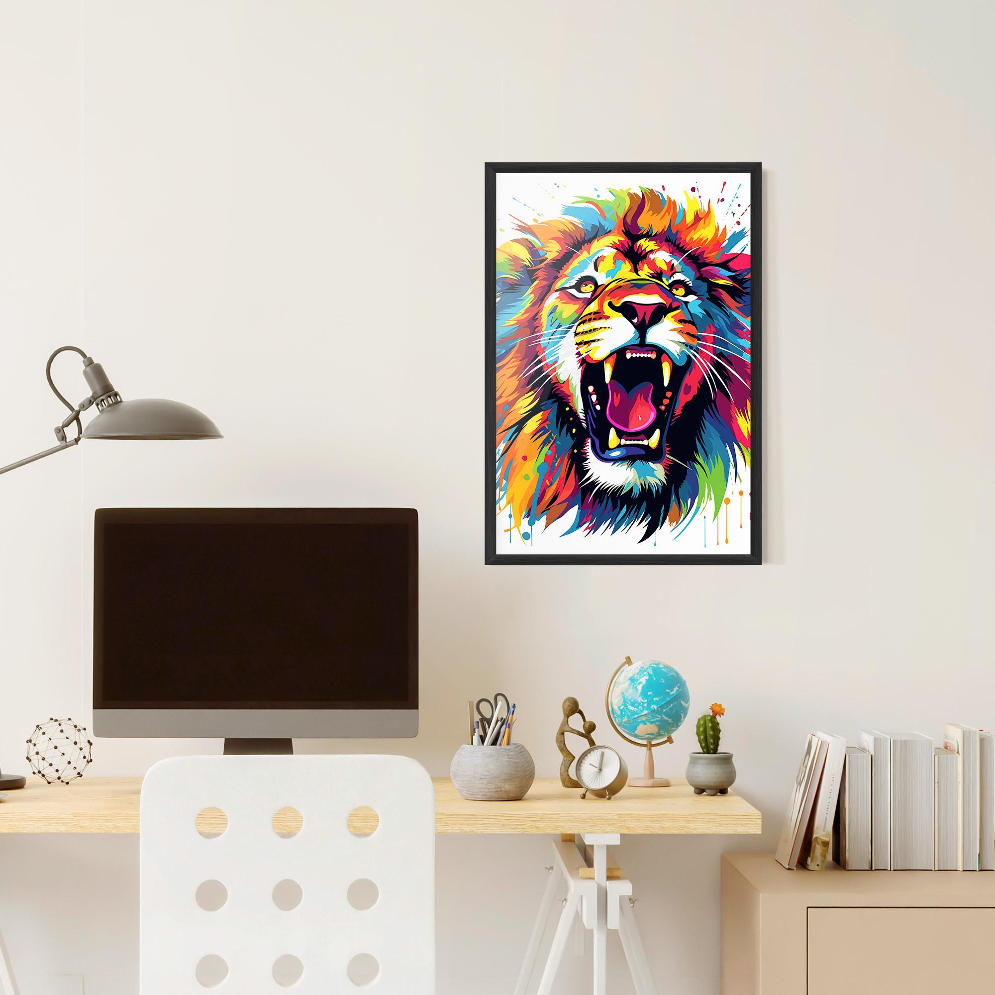 Gerahmte Poster Angry Lion Mix mockup 6