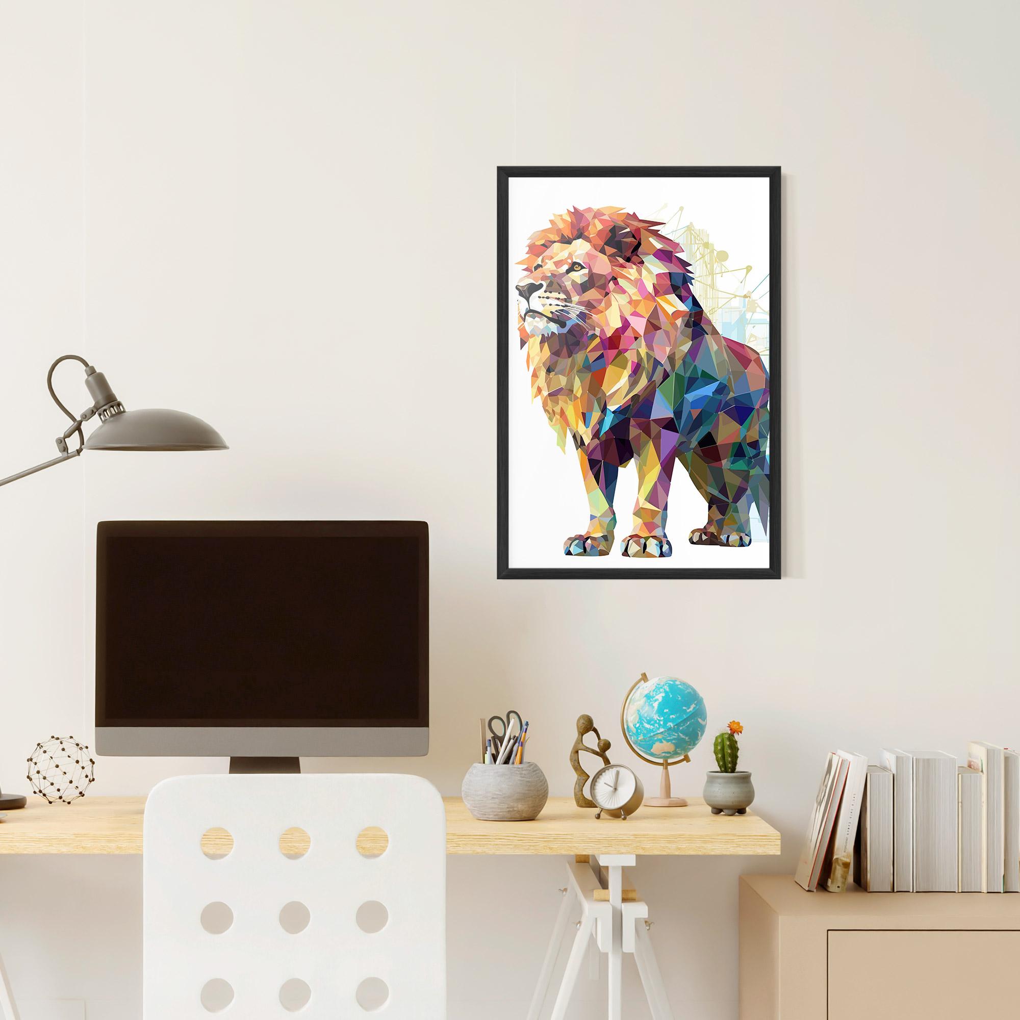 Gerahmte Poster Artistic Lion mockup 6