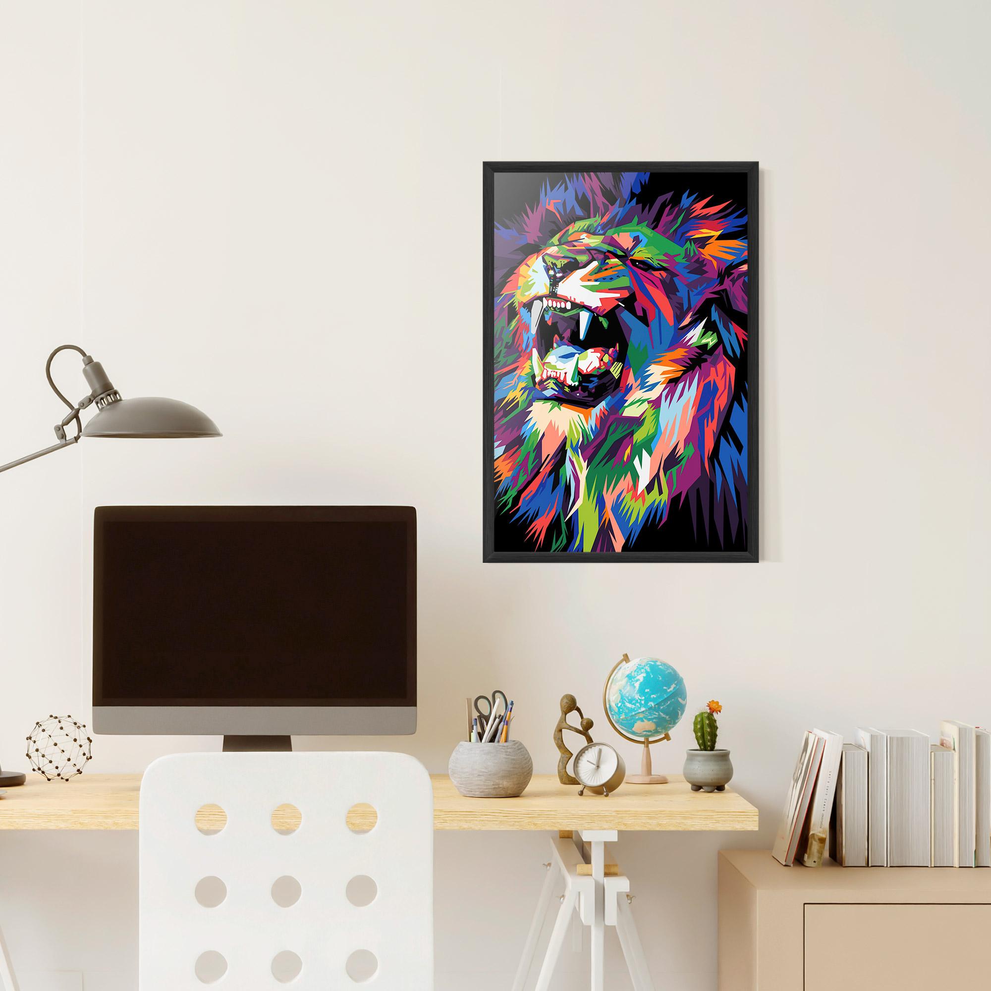 Gerahmte Poster Beautiful Lion mockup 6