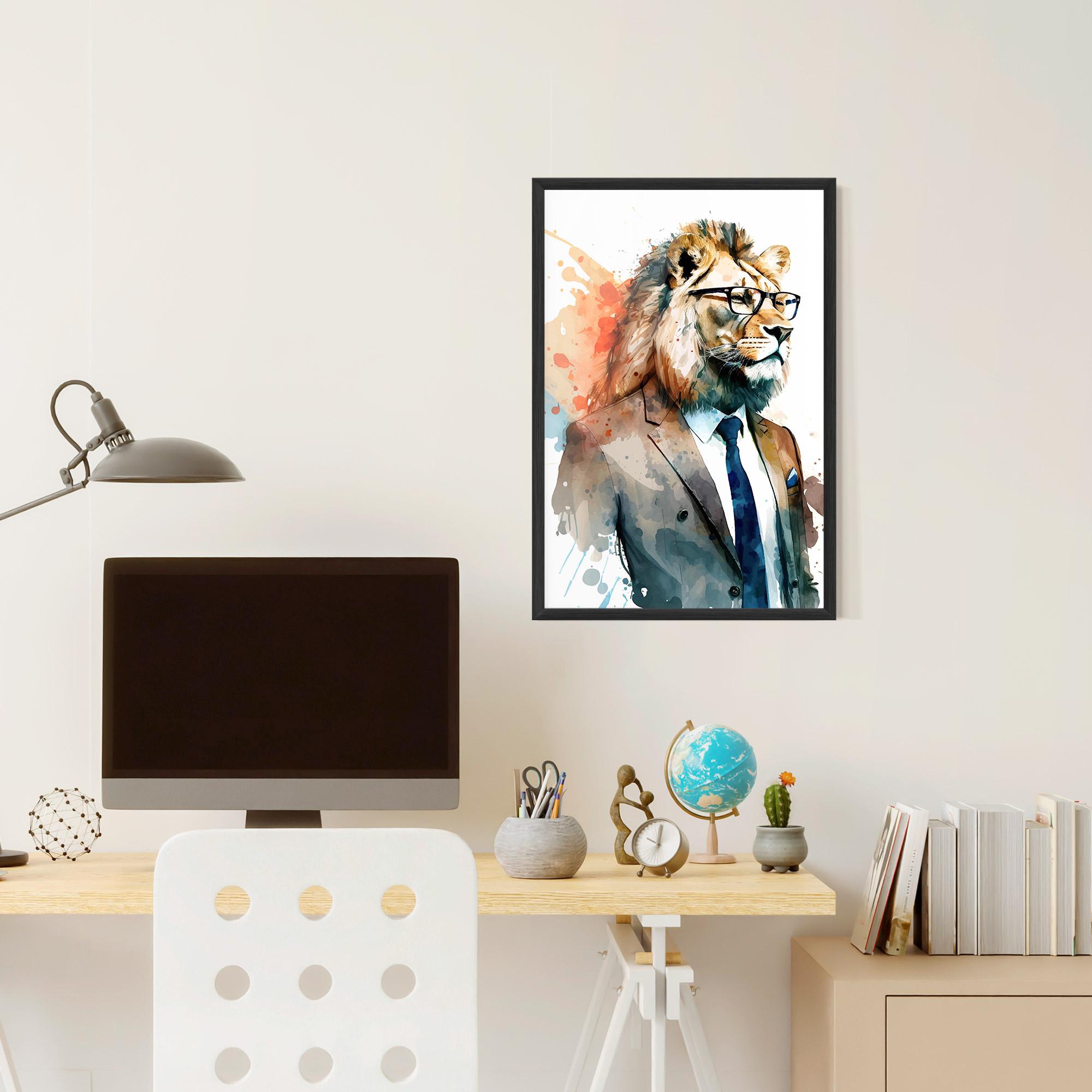 Gerahmte Poster Brown Suit Lion mockup 6