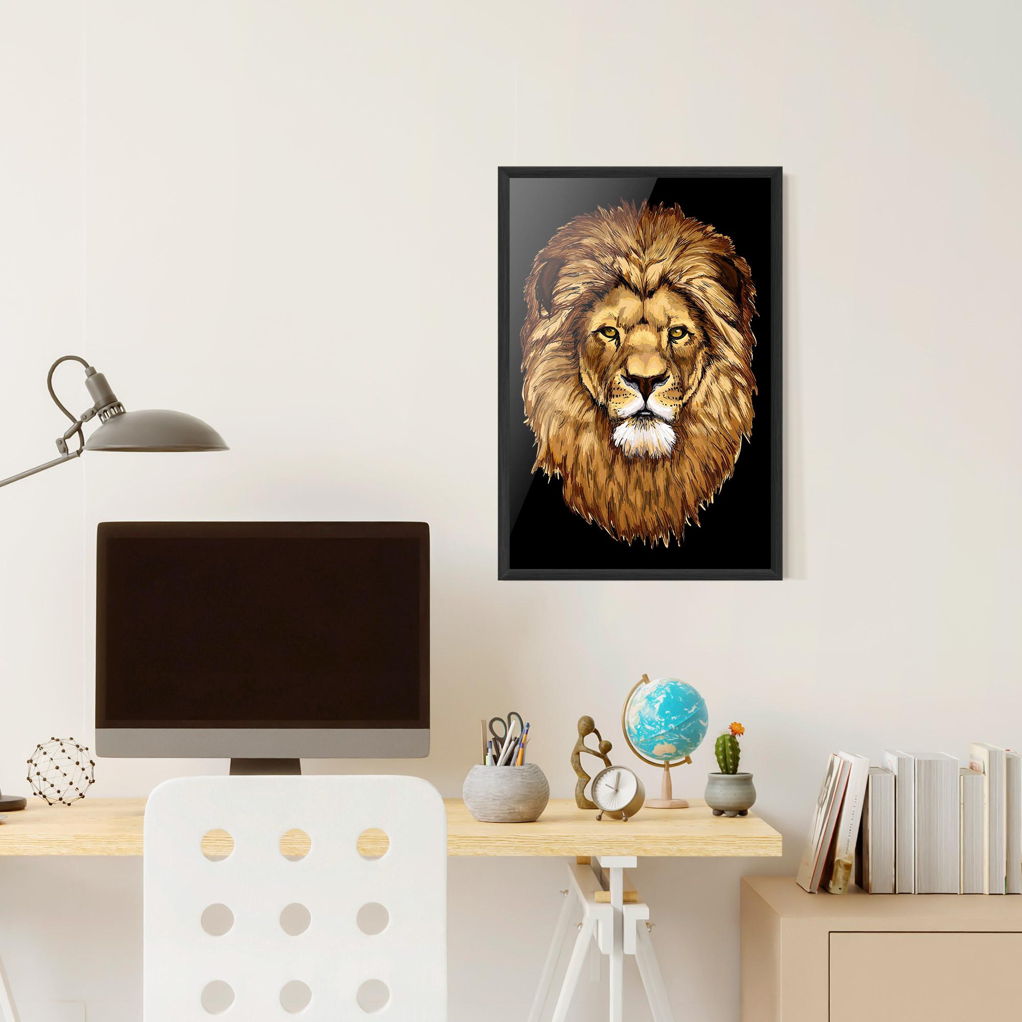 Gerahmte Poster Lion Head mockup 6
