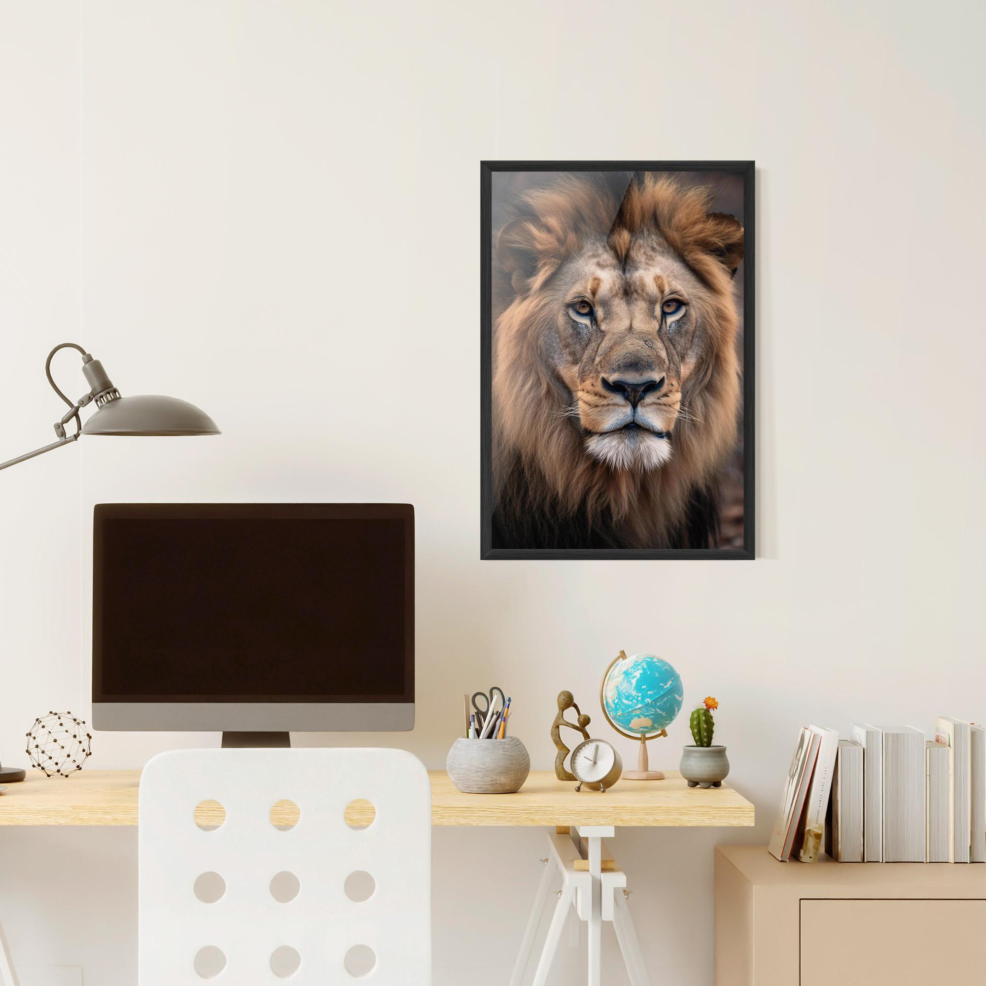 Gerahmte Poster Wild Lion View mockup 6