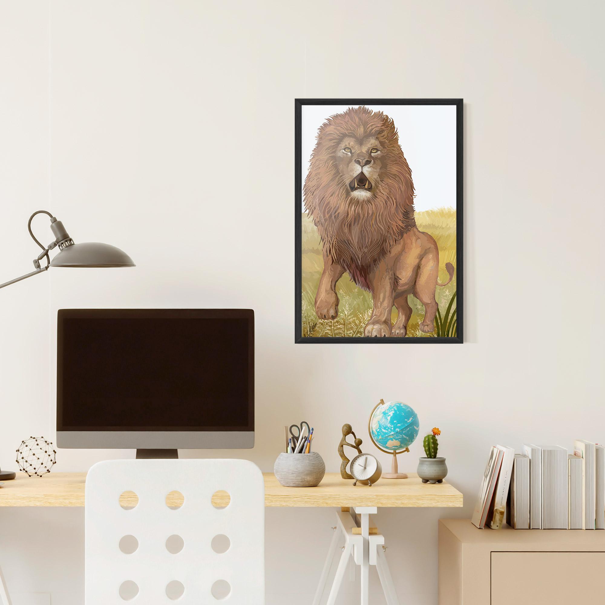 Gerahmte Poster Wild Lion mockup 6
