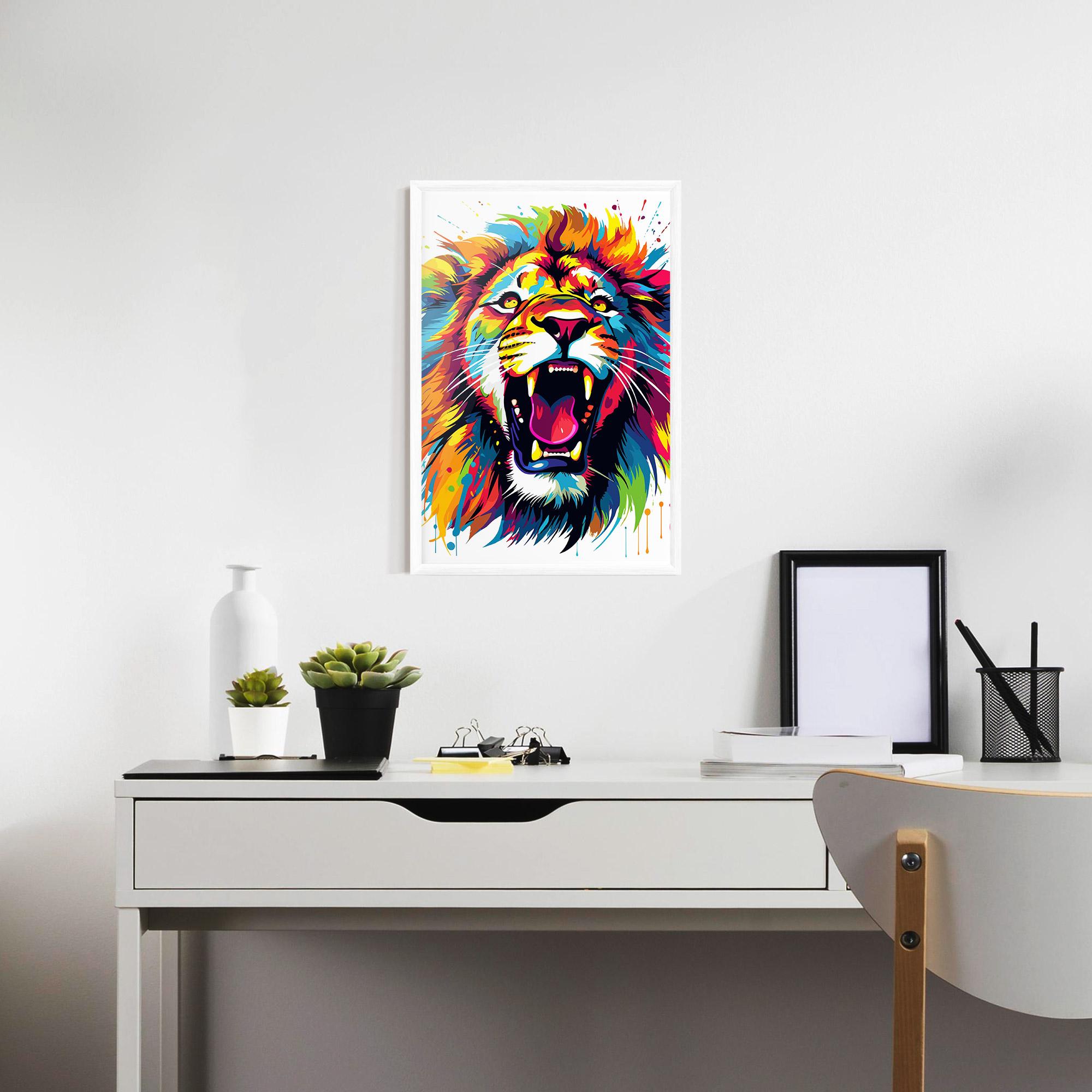 Gerahmte Poster Angry Lion Mix mockup 7