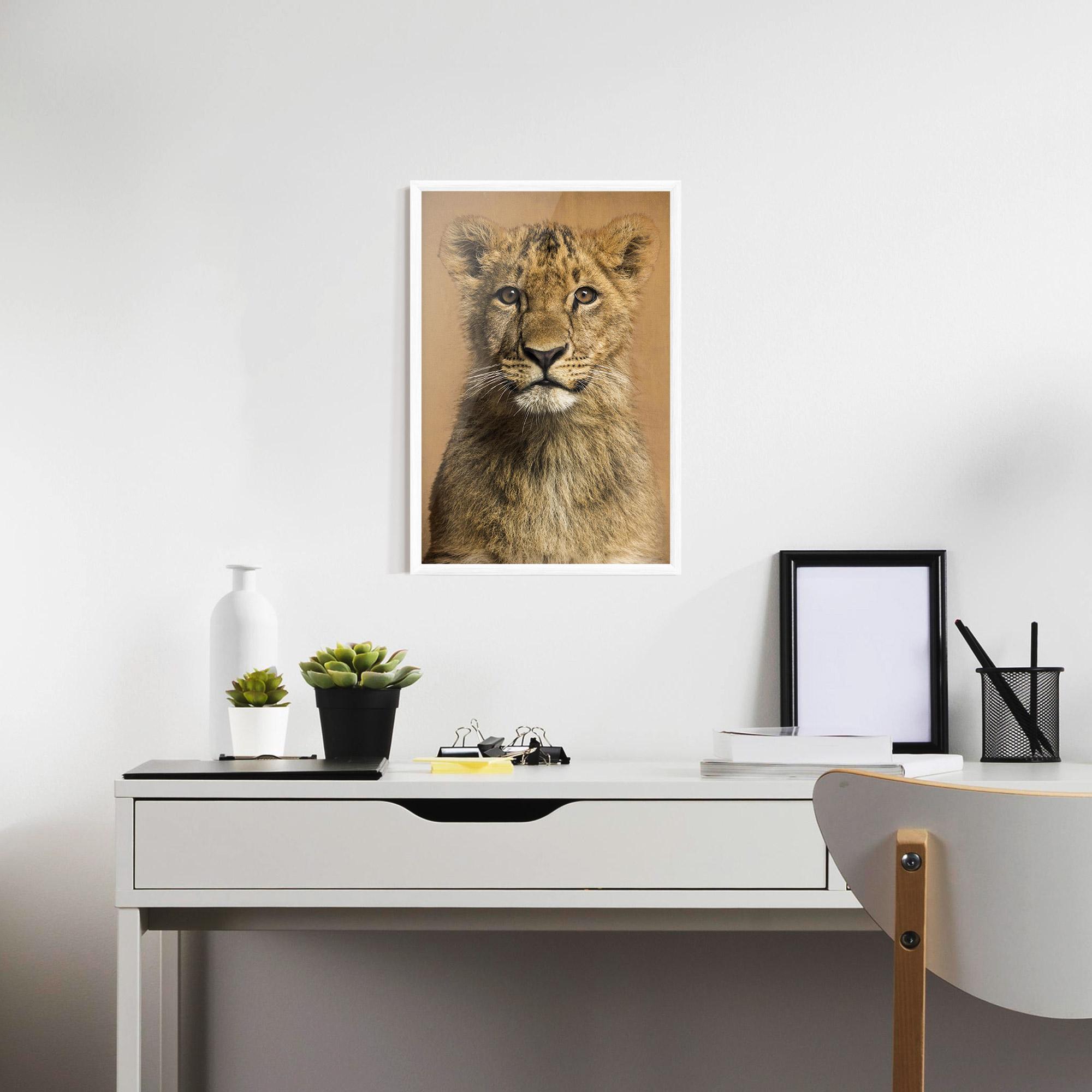 Gerahmte Poster Baby Lion mockup 7