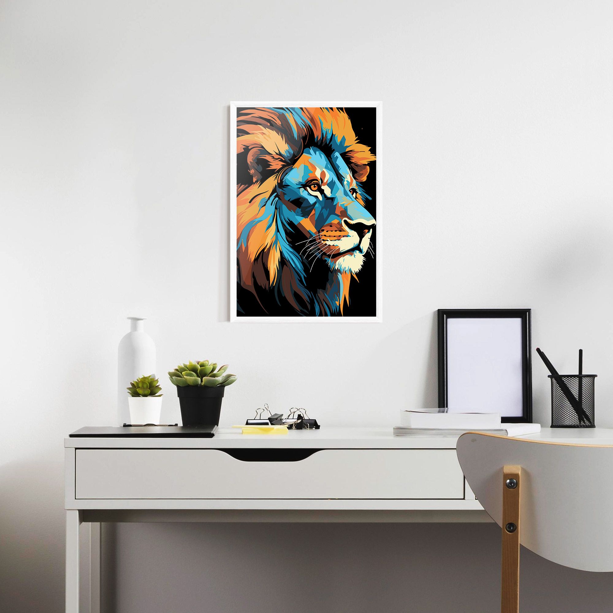 Blue Yellow Lion mockup 7