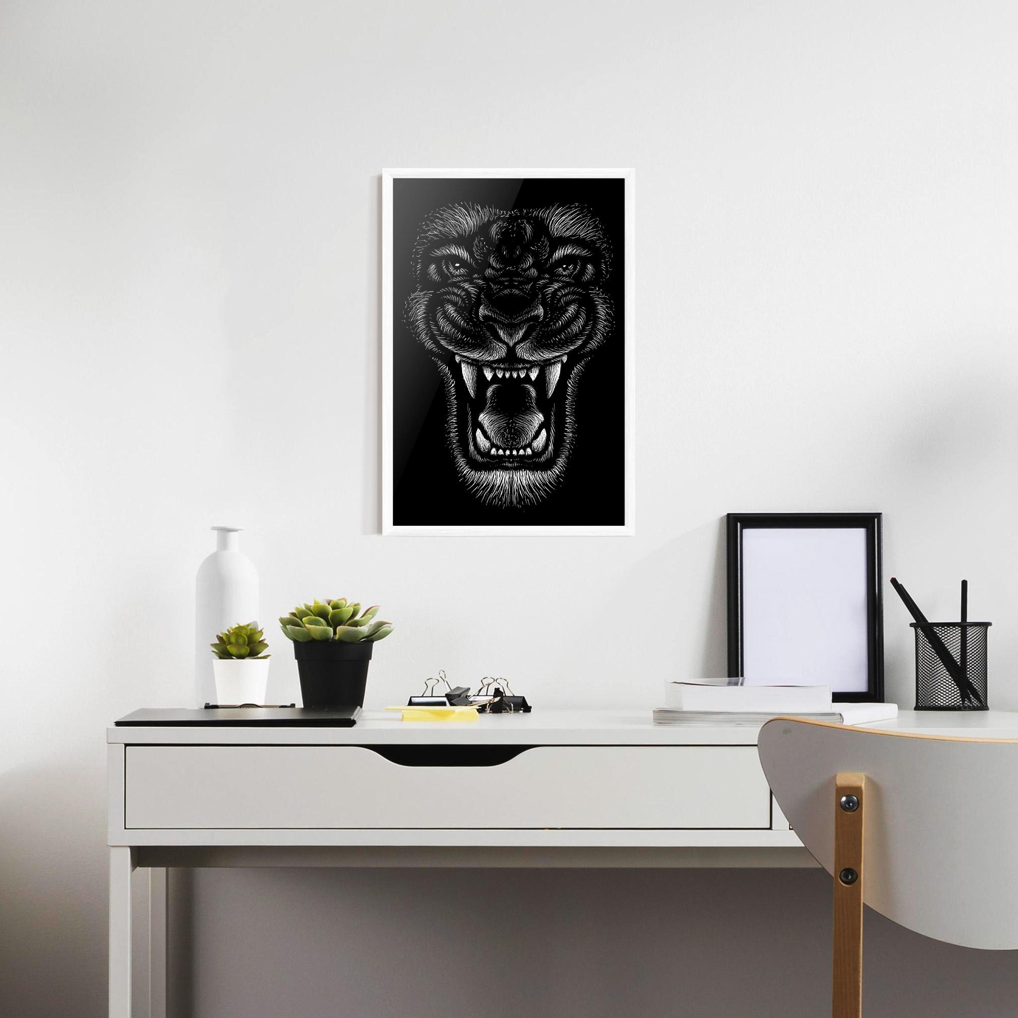 Gerahmte Poster Lion Bite mockup 7