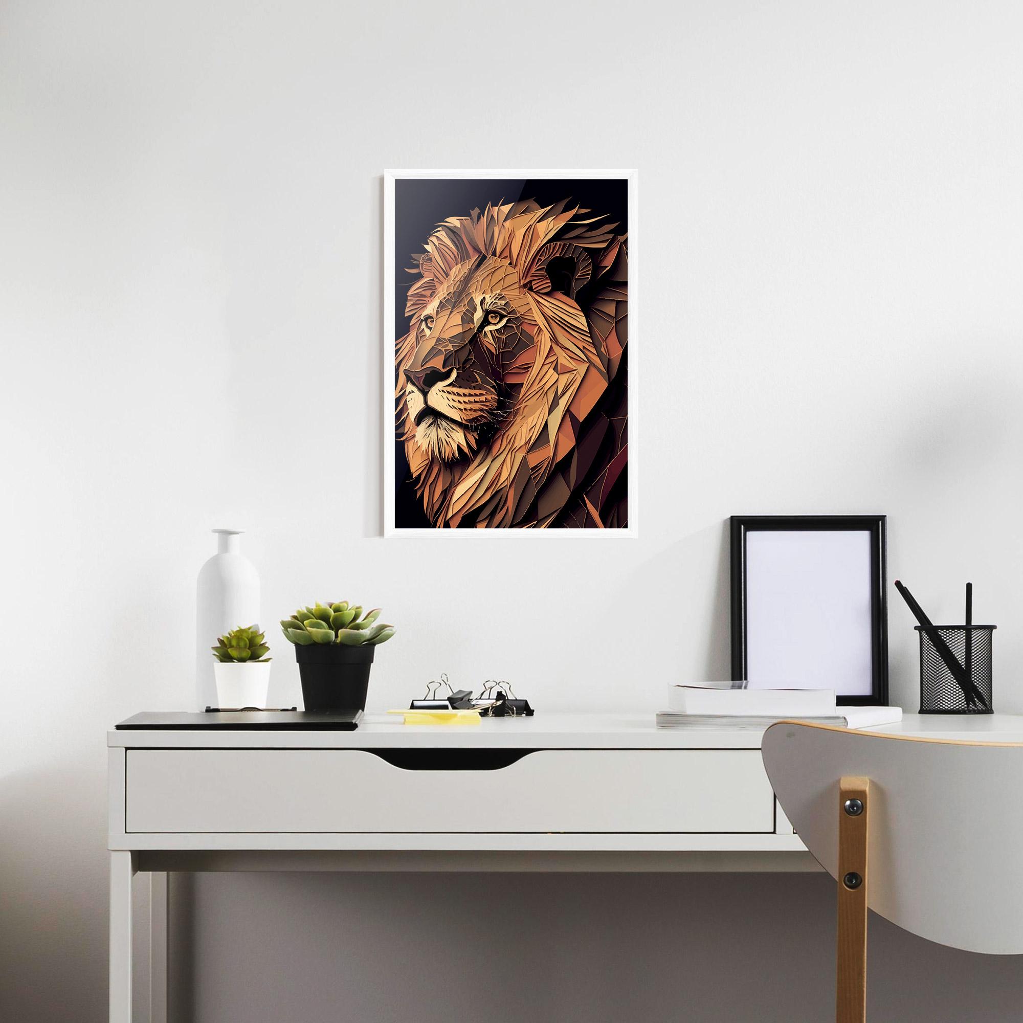 Gerahmte Poster Orange Mix Lion mockup 7