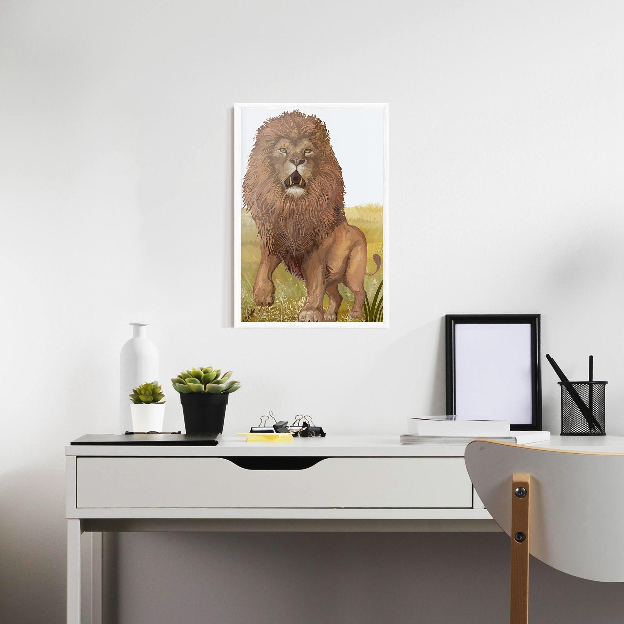 Gerahmte Poster Wild Lion mockup 7