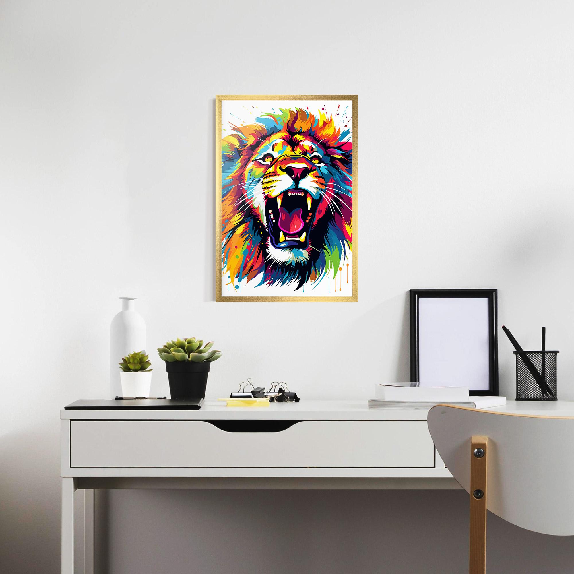 Gerahmte Poster Angry Lion Mix mockup 7