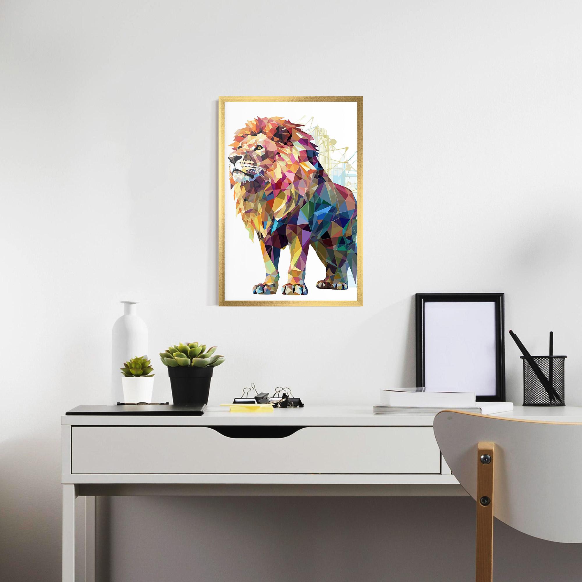 Gerahmte Poster Artistic Lion mockup 7