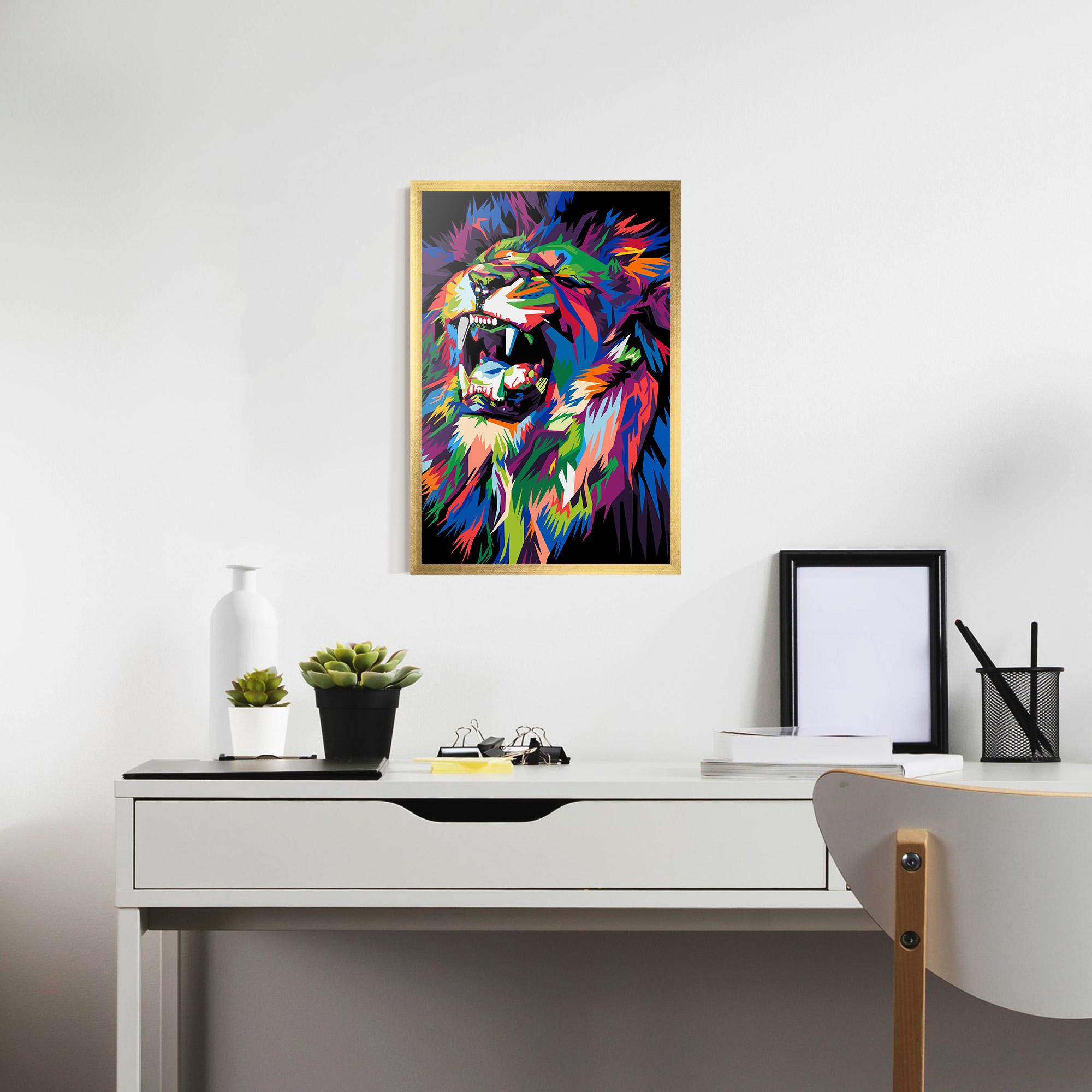 Gerahmte Poster Beautiful Lion mockup 7