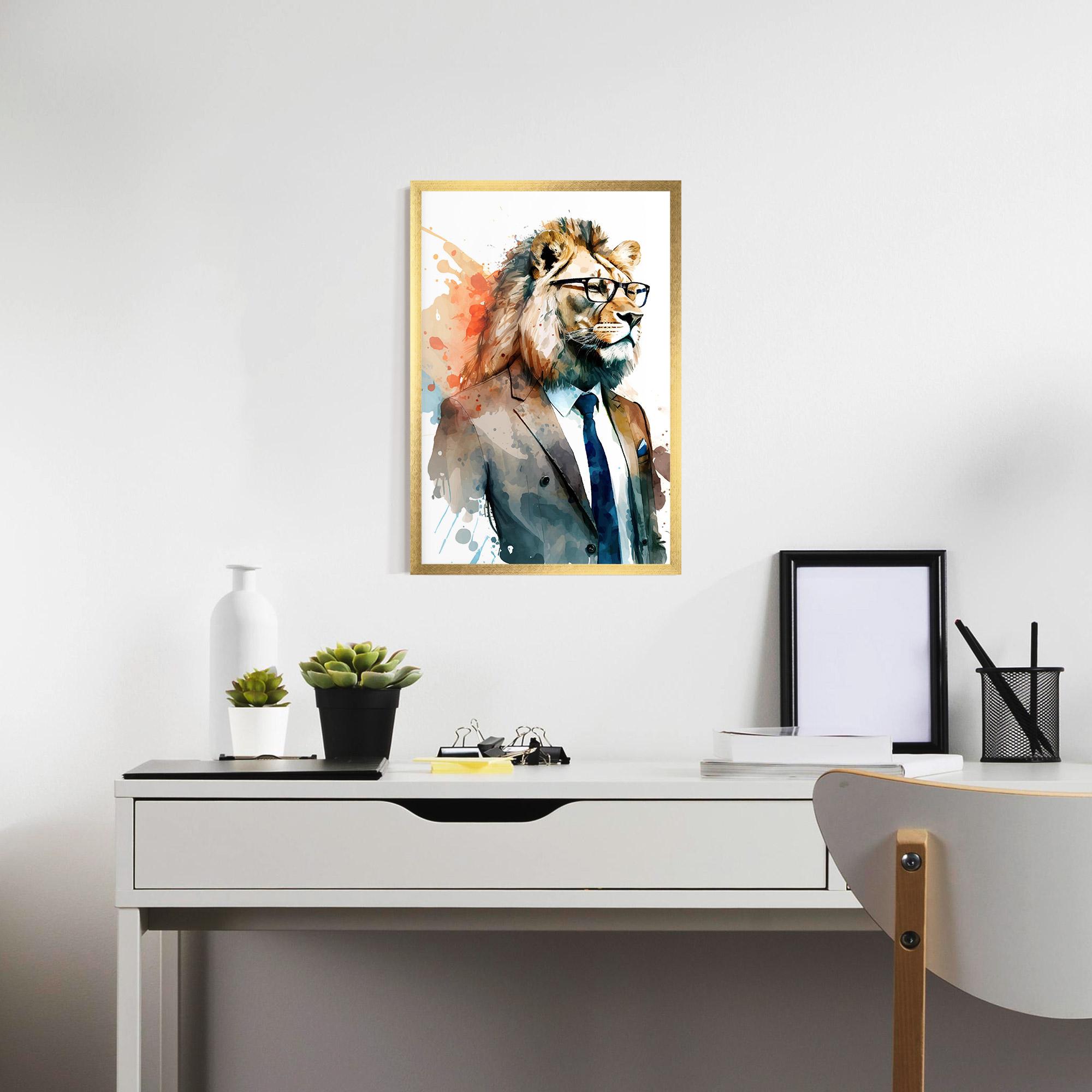 Gerahmte Poster Brown Suit Lion mockup 7