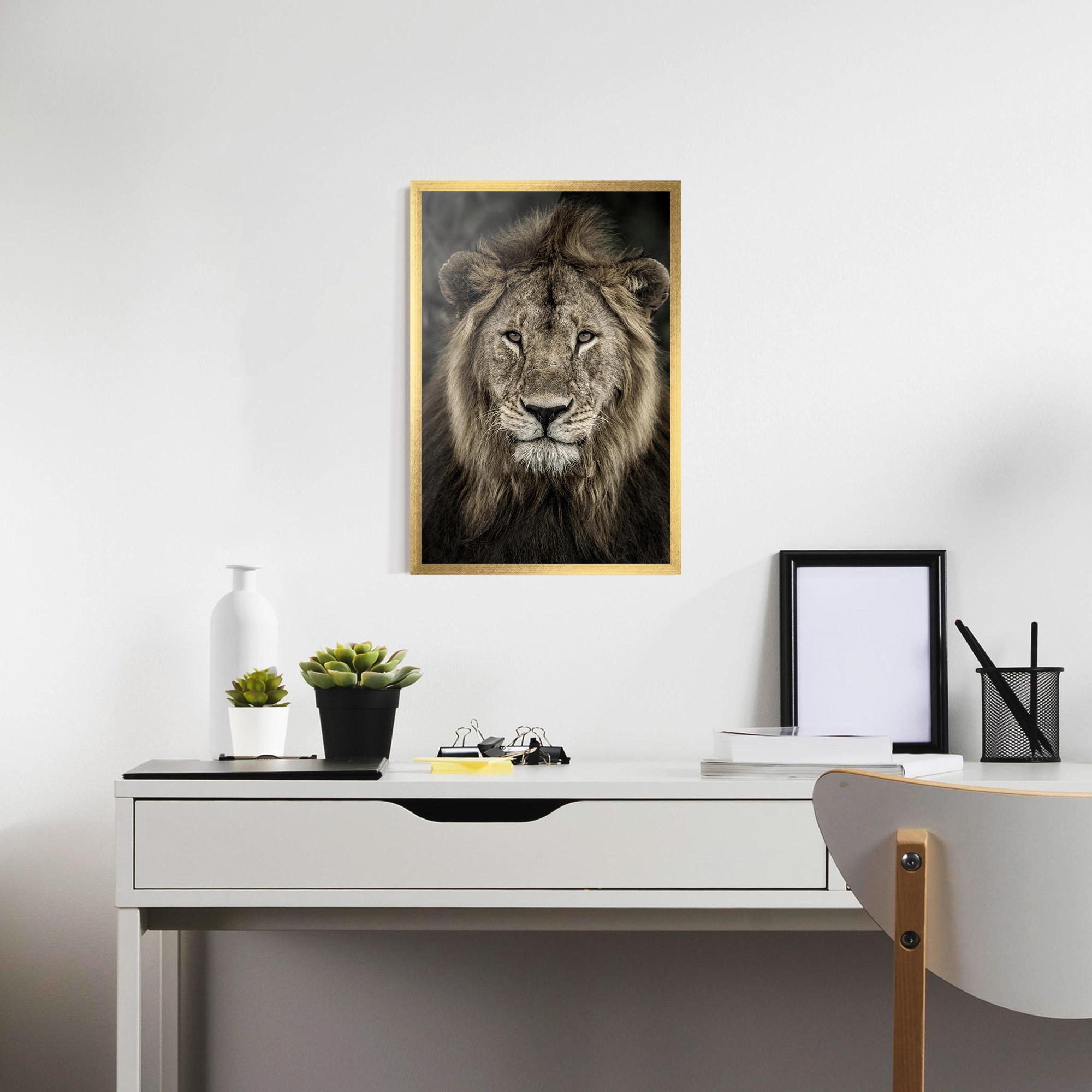 Gerahmte Poster Lion Close Up mockup 7
