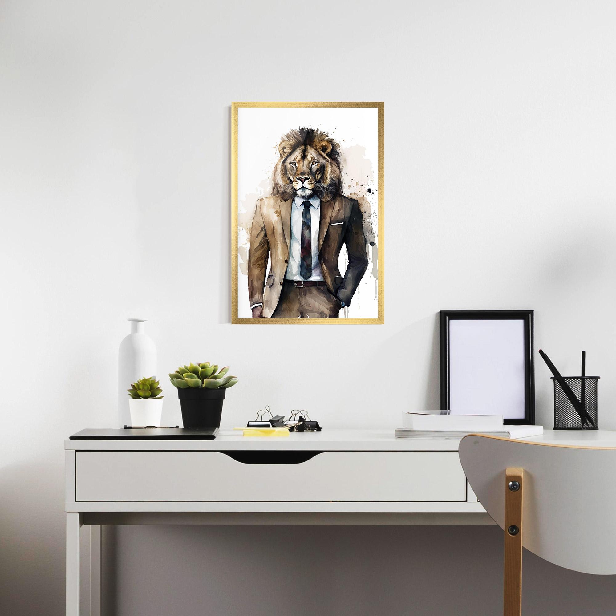 Gerahmte Poster Lion In Suit mockup 7