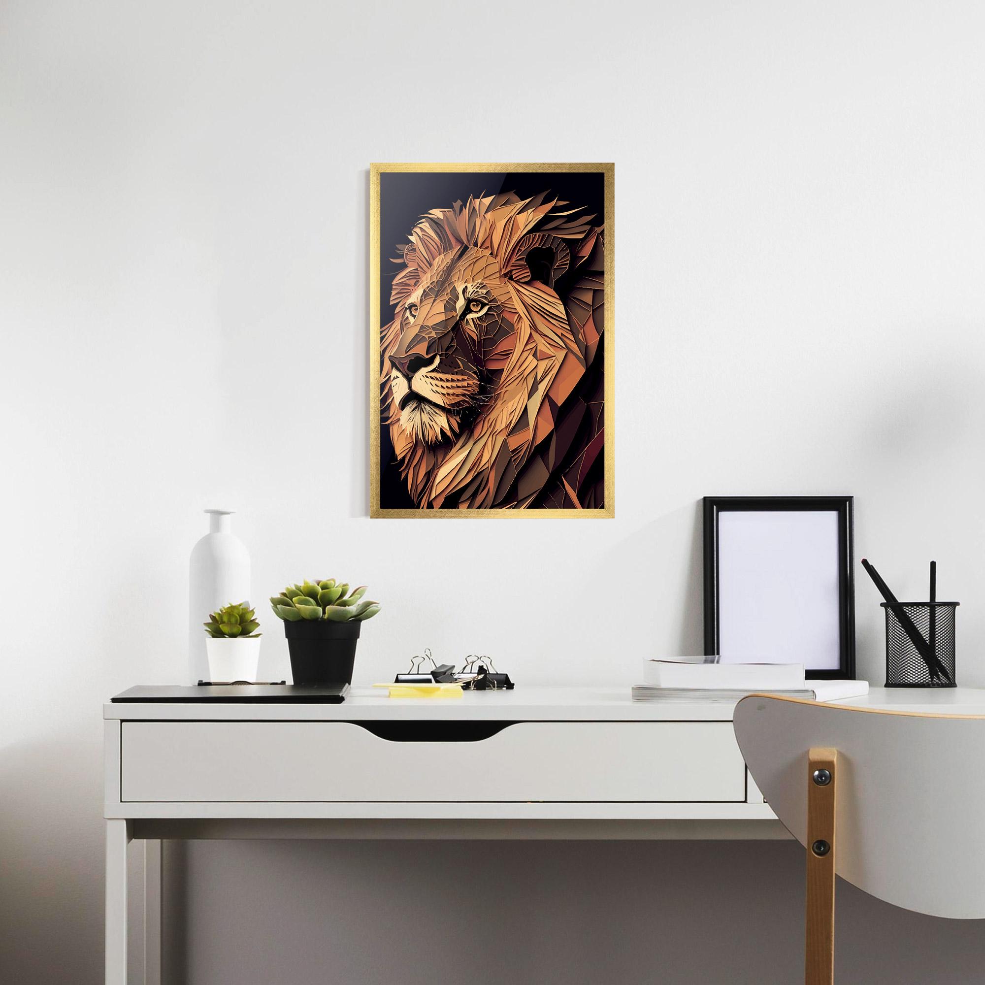 Gerahmte Poster Orange Mix Lion mockup 7