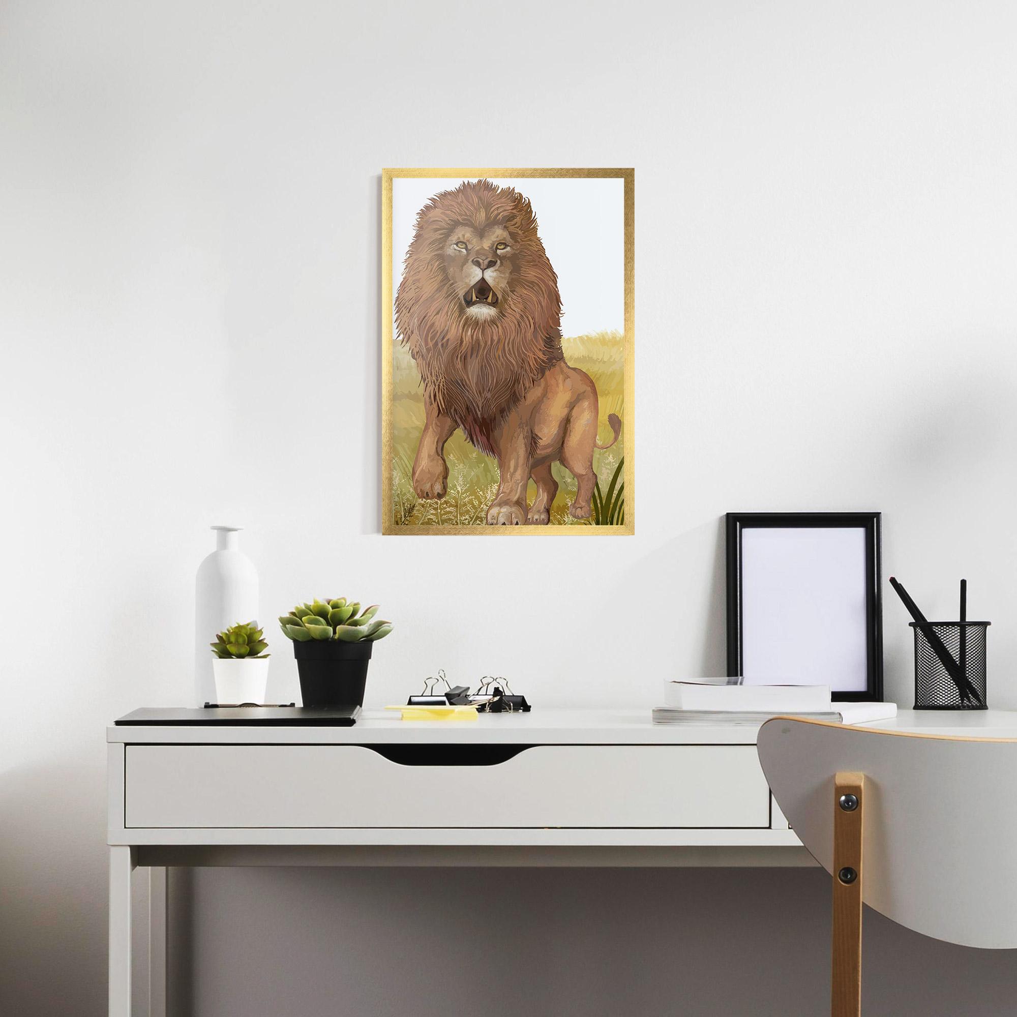 Gerahmte Poster Wild Lion mockup 7