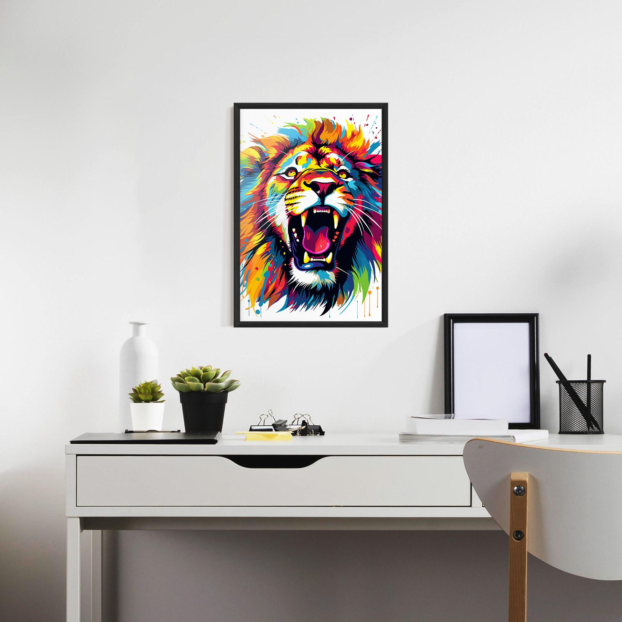 Gerahmte Poster Angry Lion Mix mockup 7