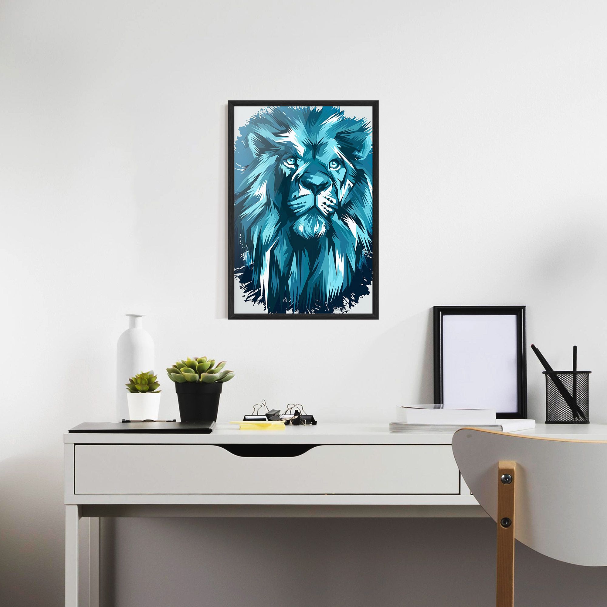Blue Lion Head mockup 7
