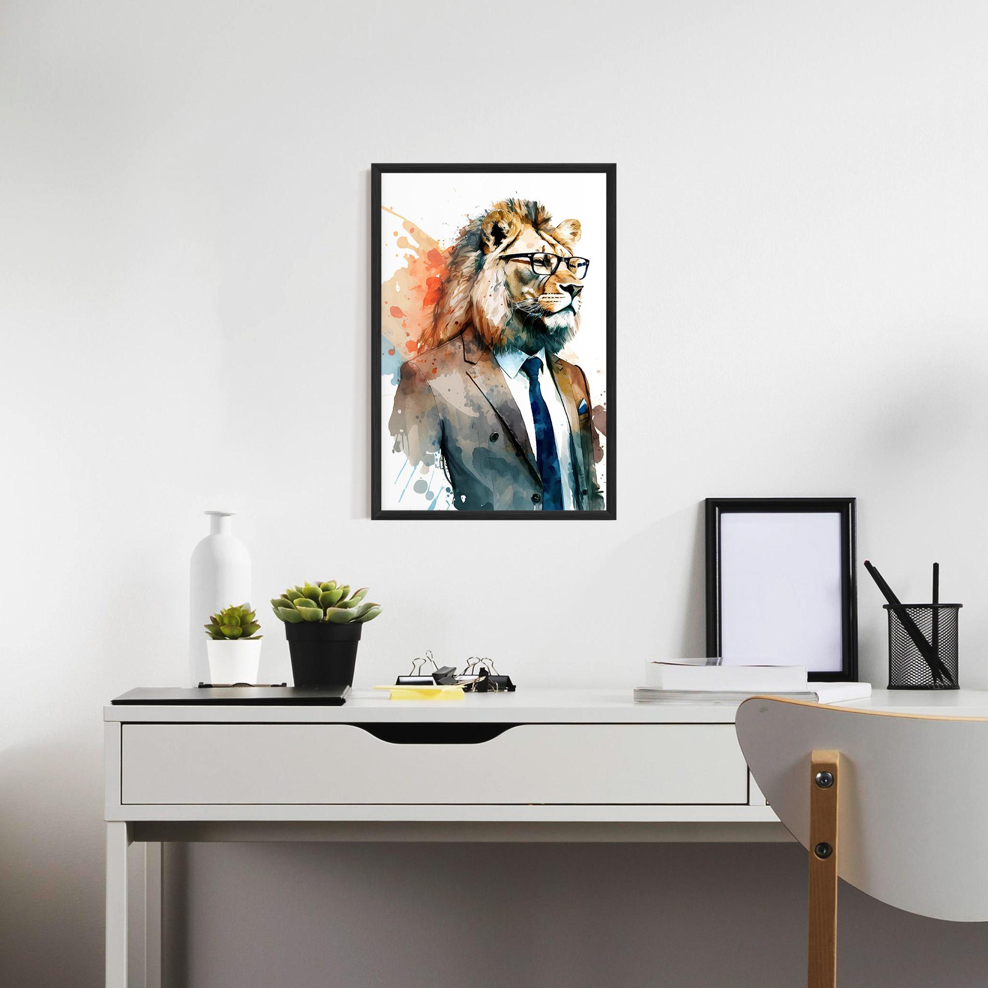 Gerahmte Poster Brown Suit Lion mockup 7