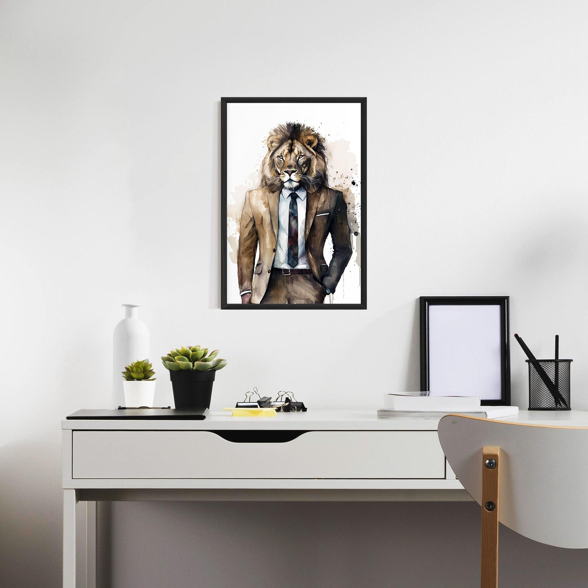 Gerahmte Poster Lion In Suit mockup 7