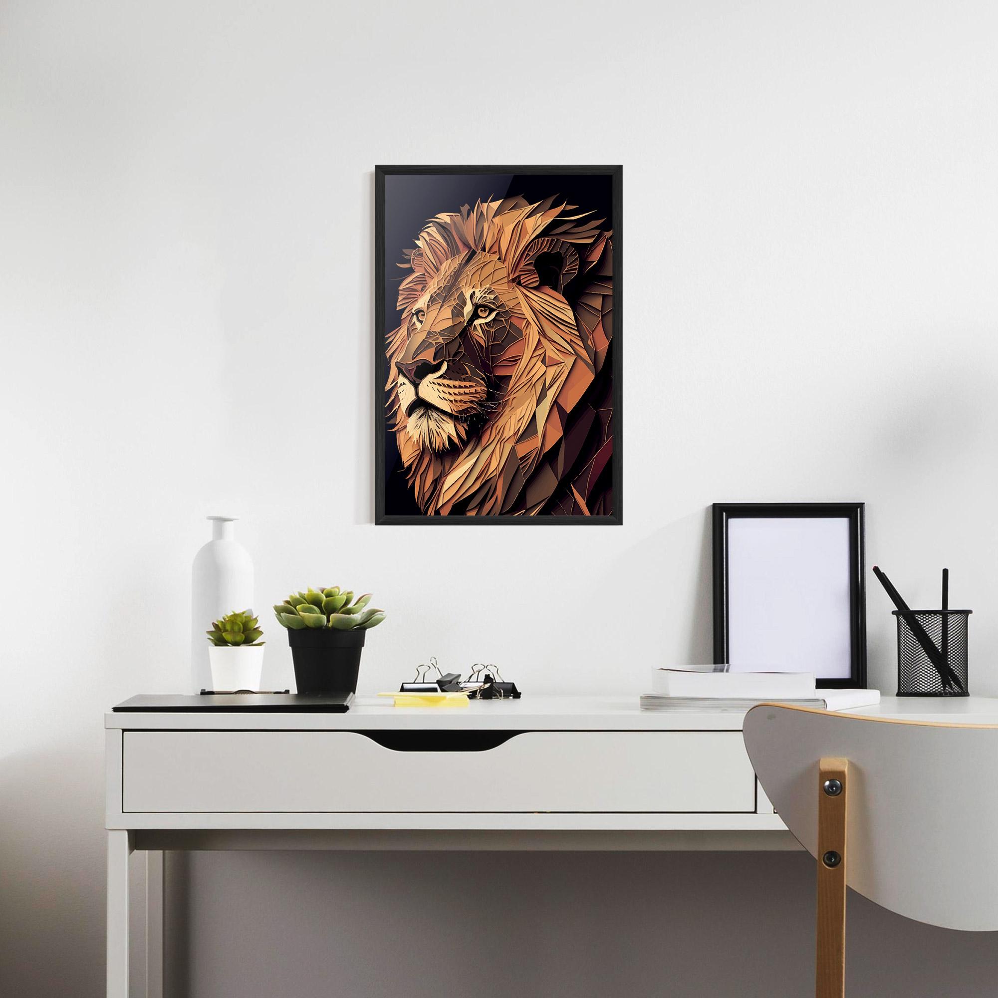 Gerahmte Poster Orange Mix Lion mockup 7