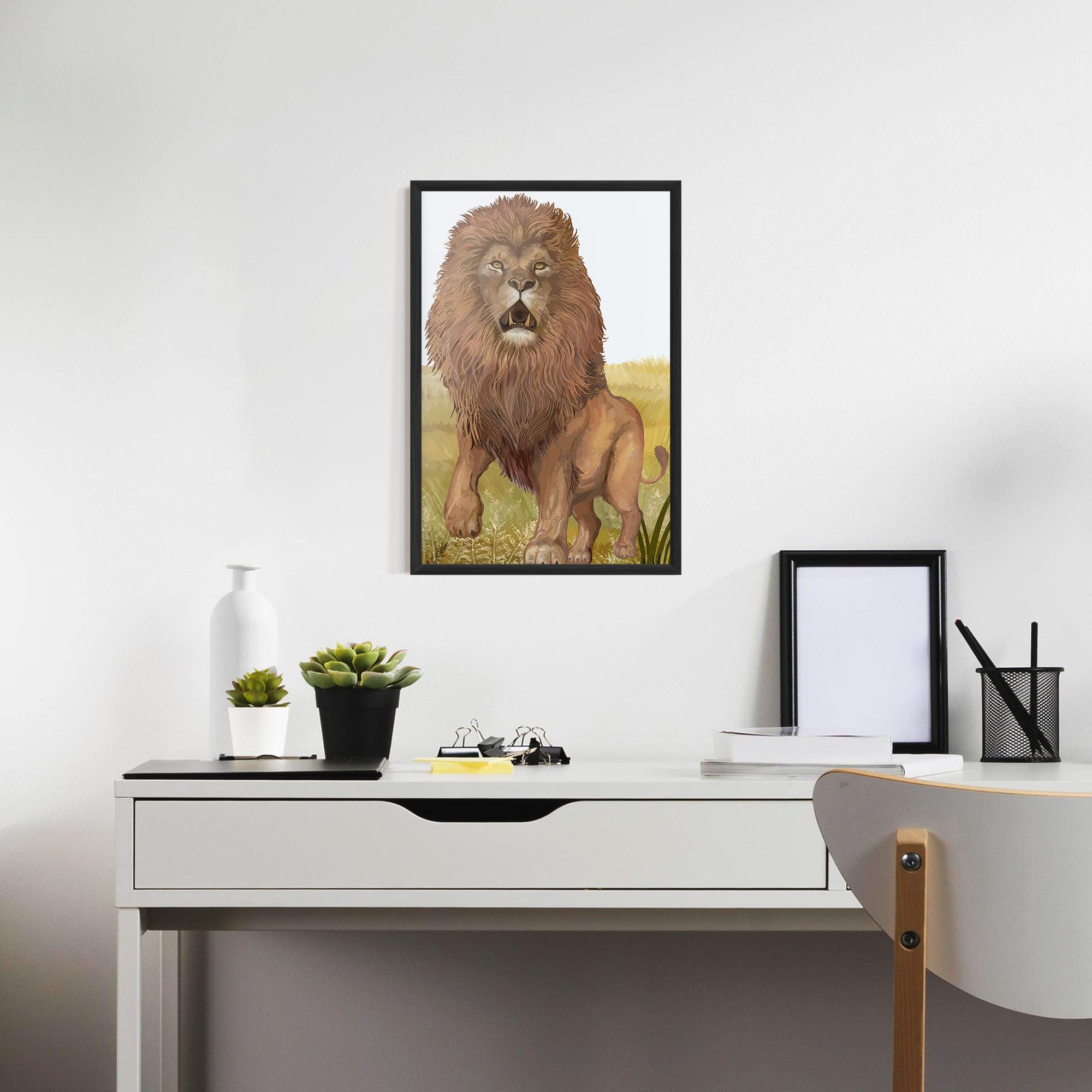Gerahmte Poster Wild Lion mockup 7