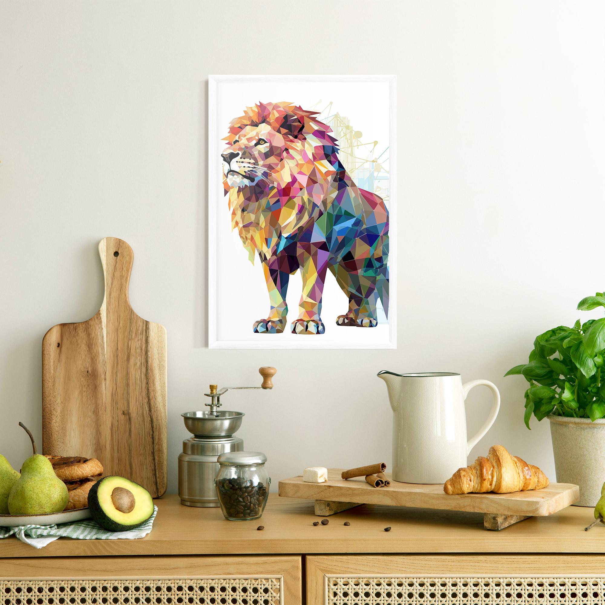 Gerahmte Poster Artistic Lion mockup 8