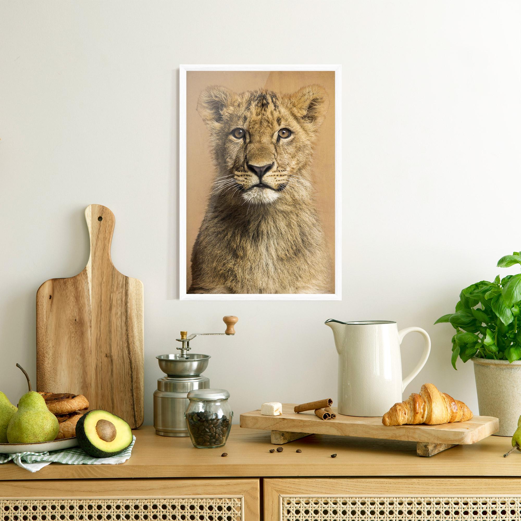 Gerahmte Poster Baby Lion mockup 8