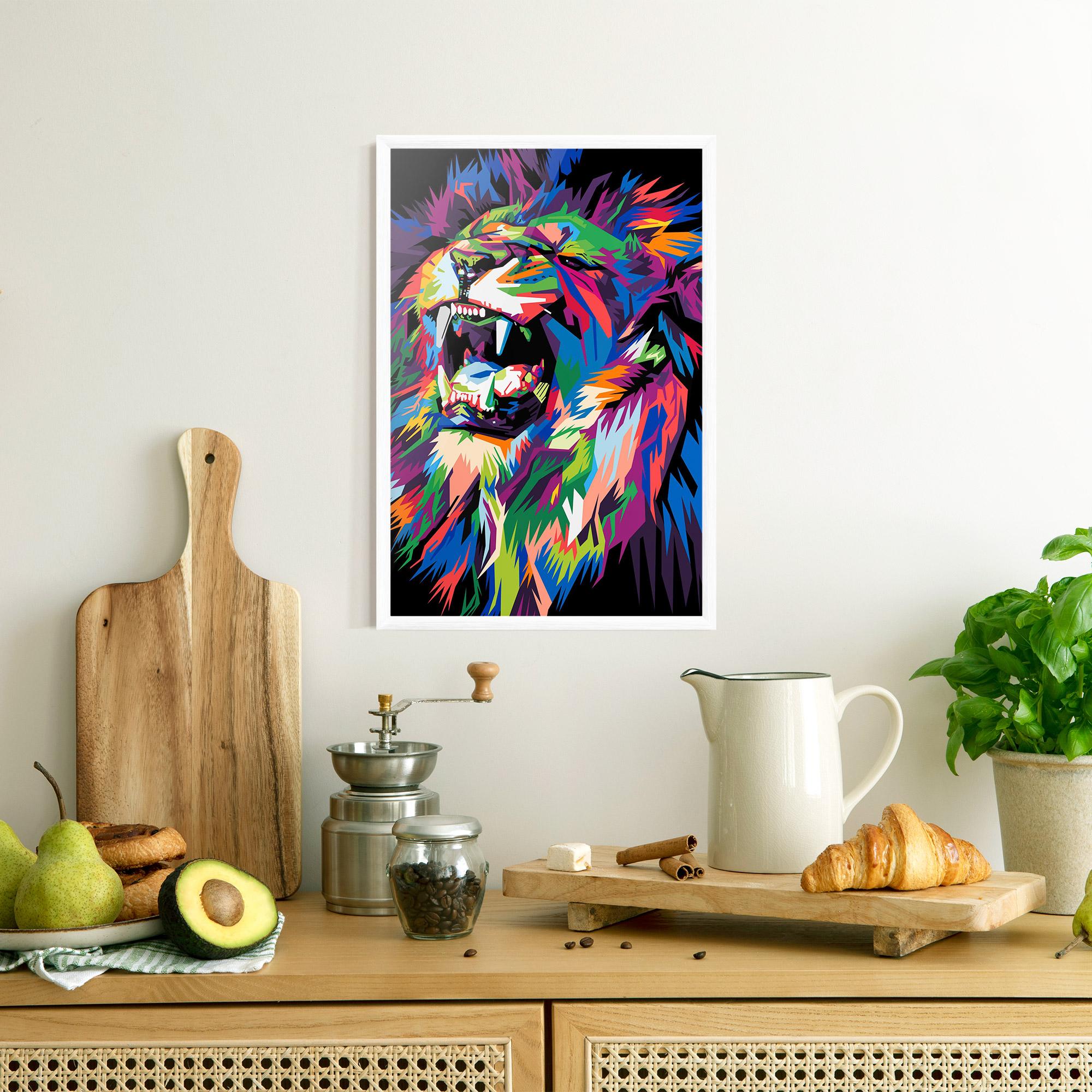 Gerahmte Poster Beautiful Lion mockup 8