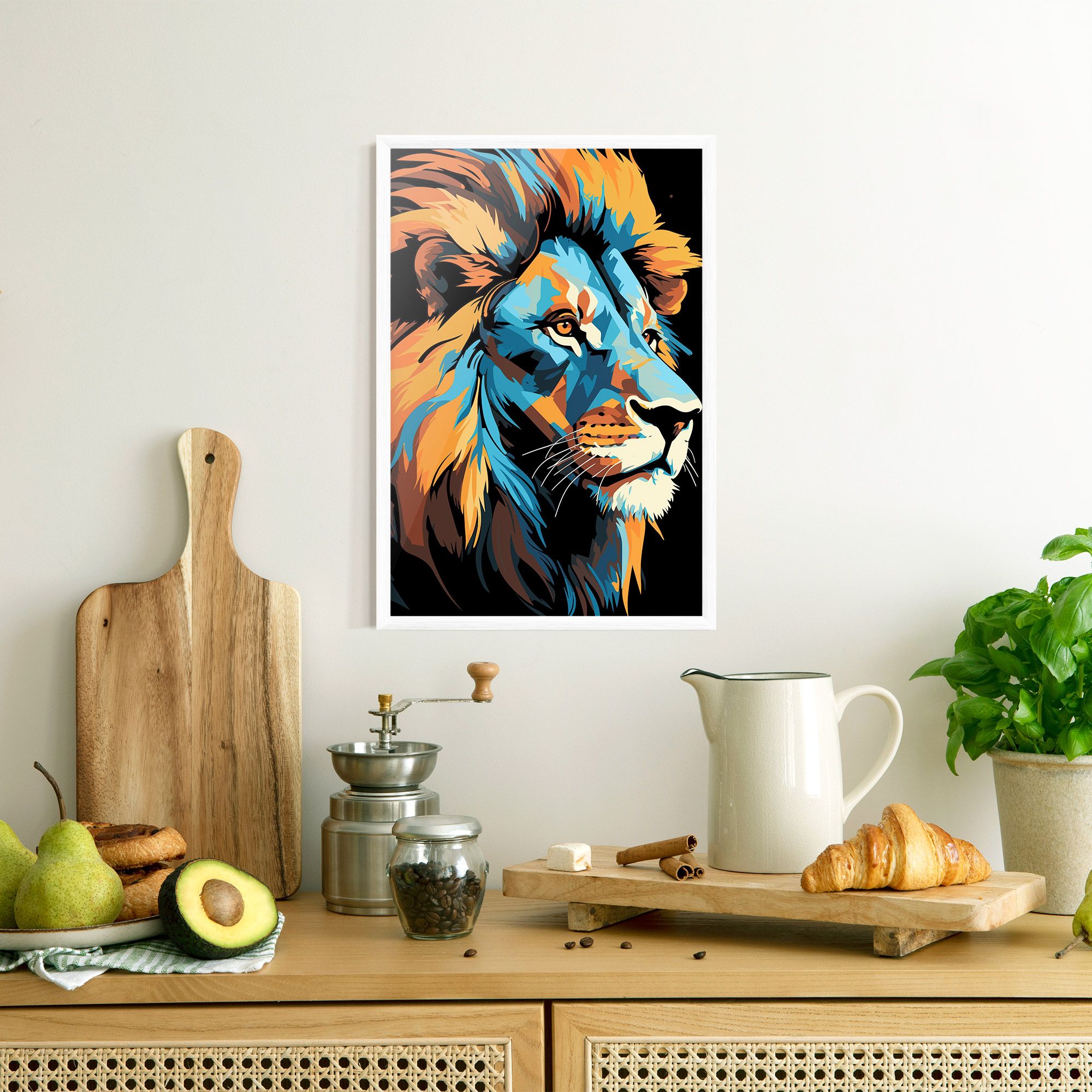 Blue Yellow Lion mockup 8