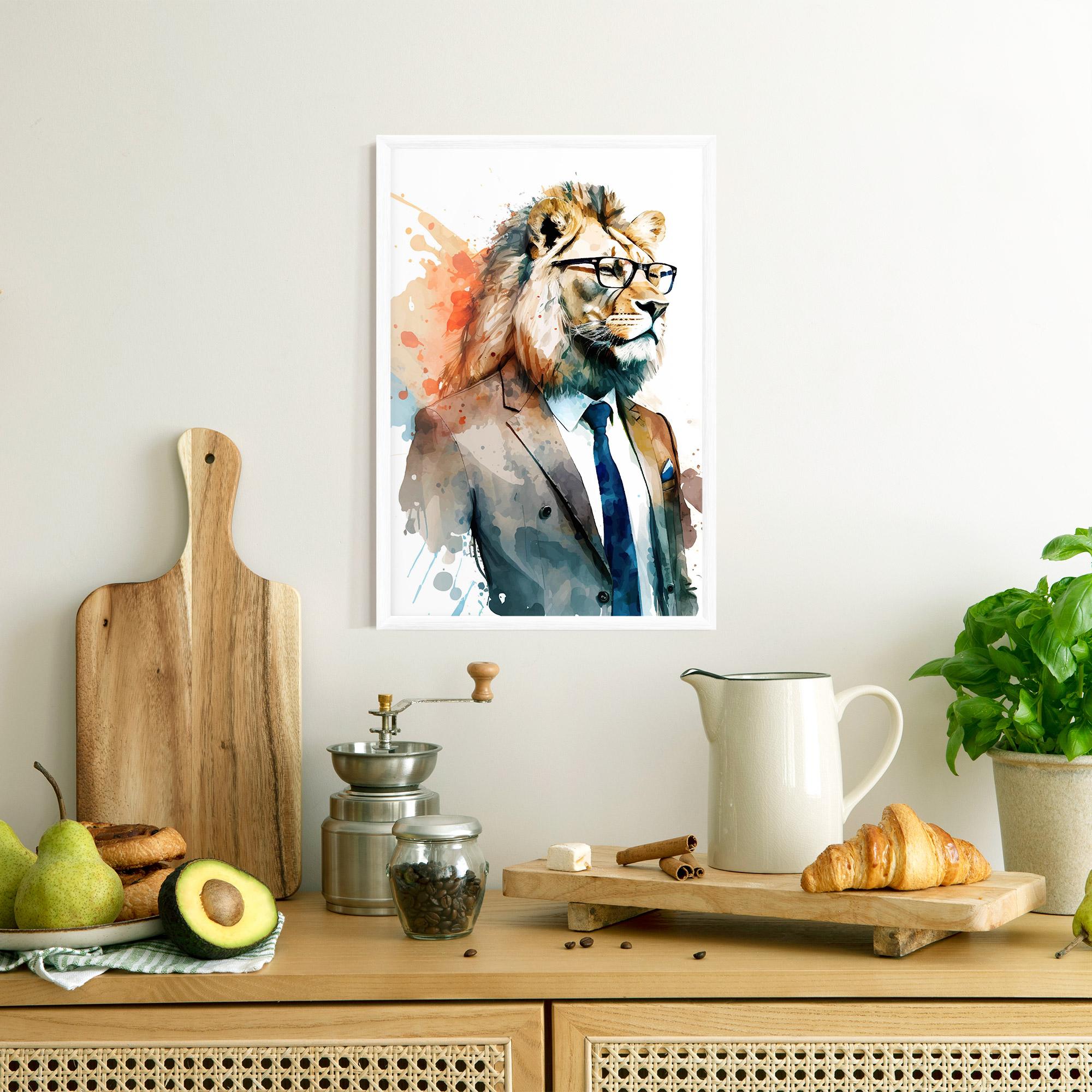 Gerahmte Poster Brown Suit Lion mockup 8