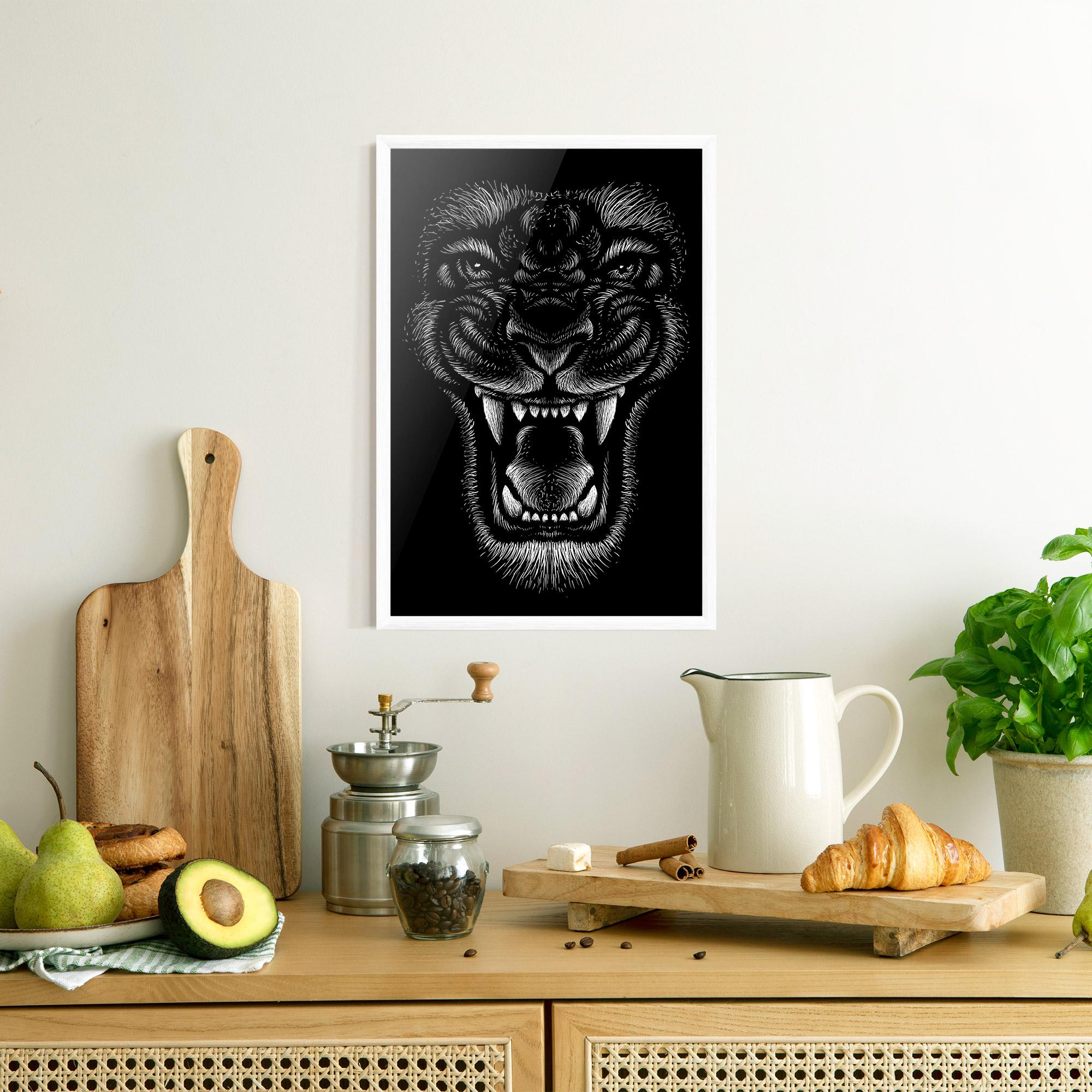 Gerahmte Poster Lion Bite mockup 8