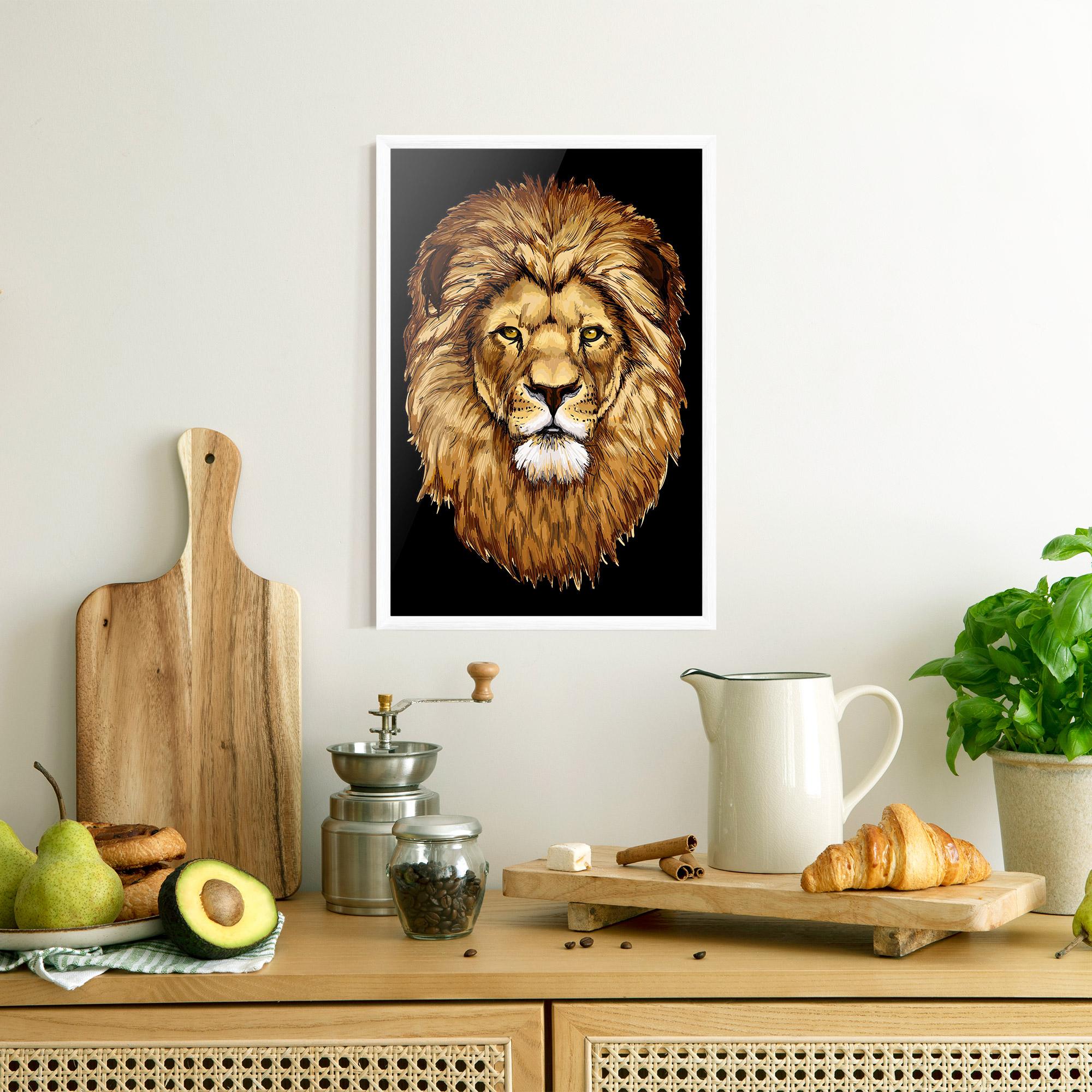 Gerahmte Poster Lion Head mockup 8