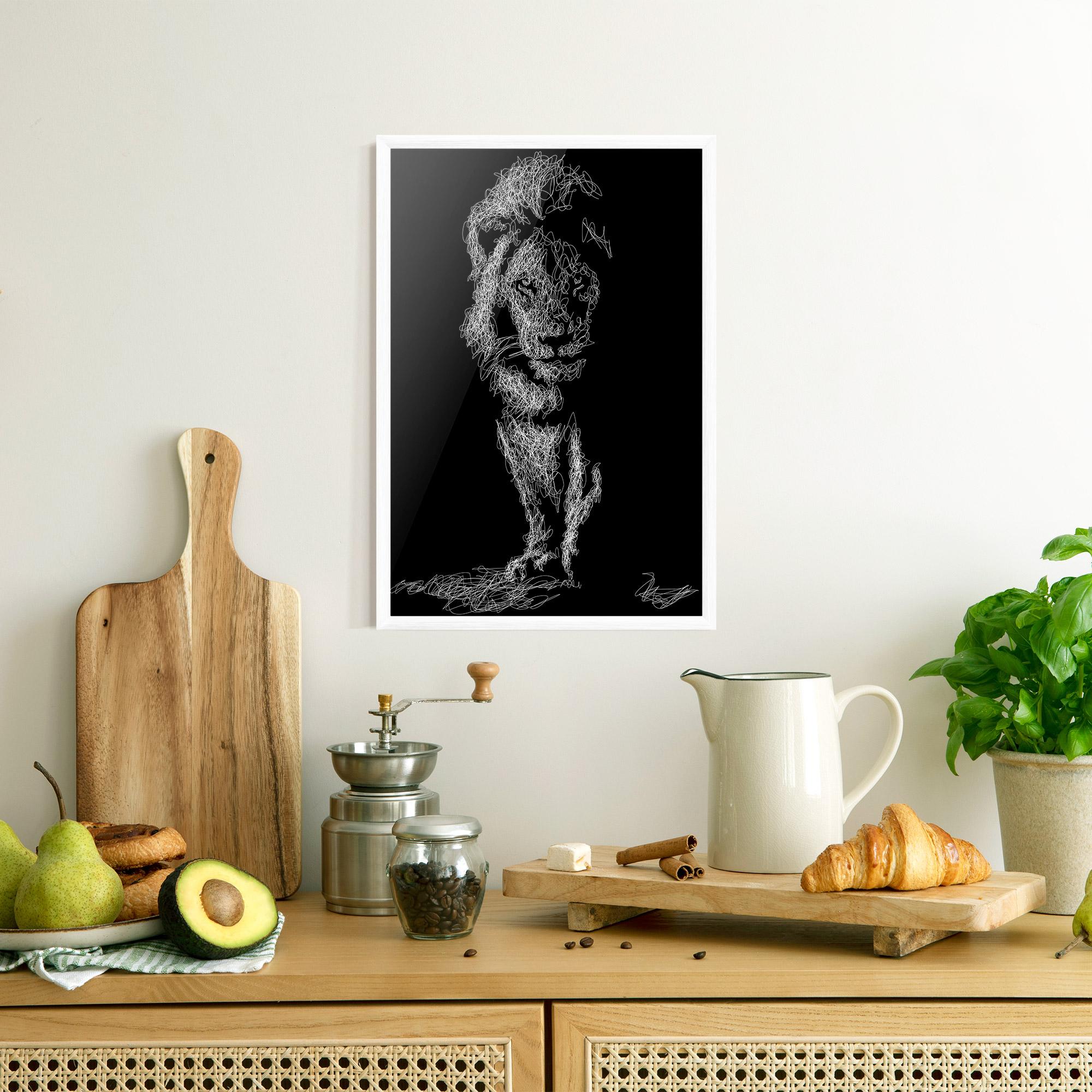Gerahmte Poster Lion Signature mockup 8