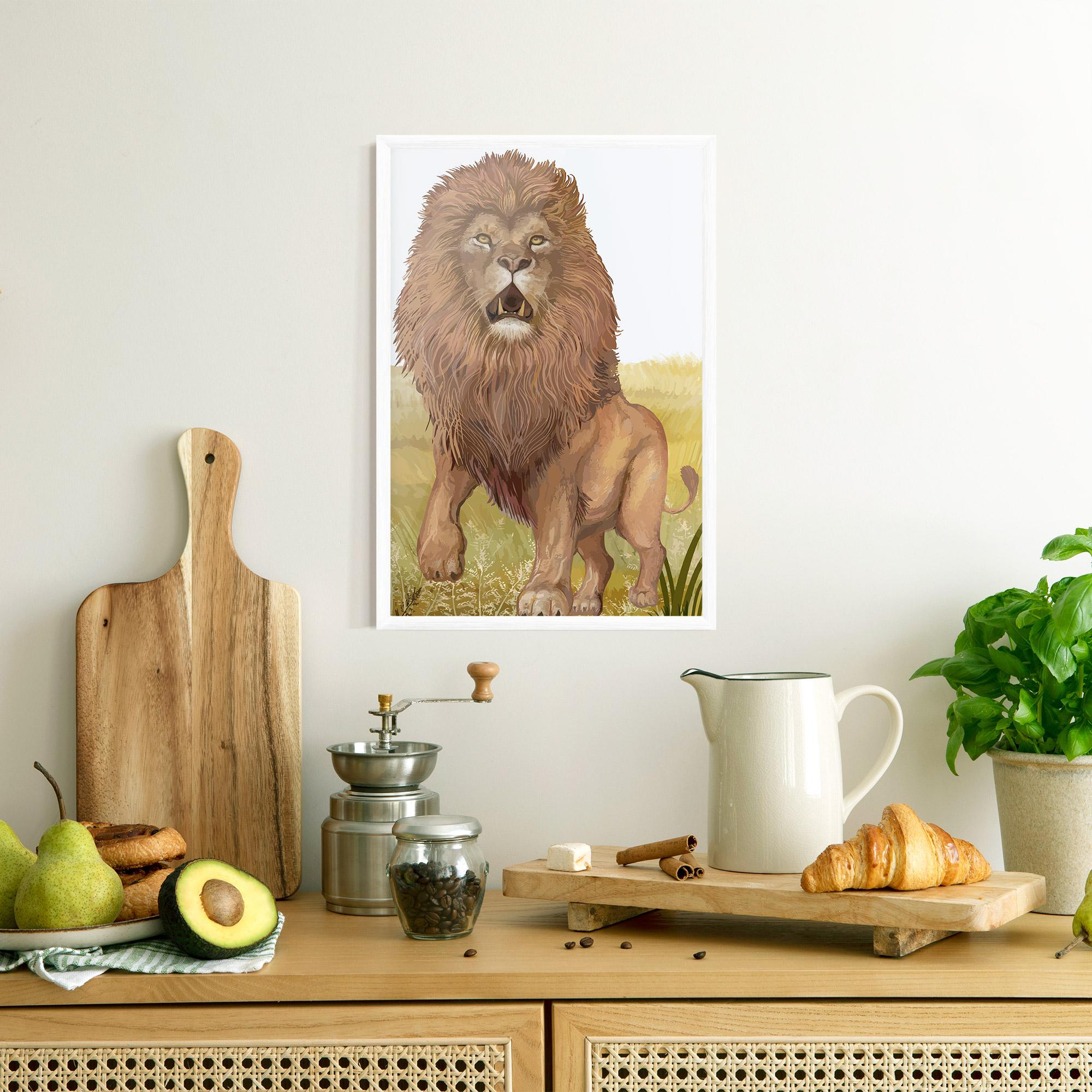Gerahmte Poster Wild Lion mockup 8