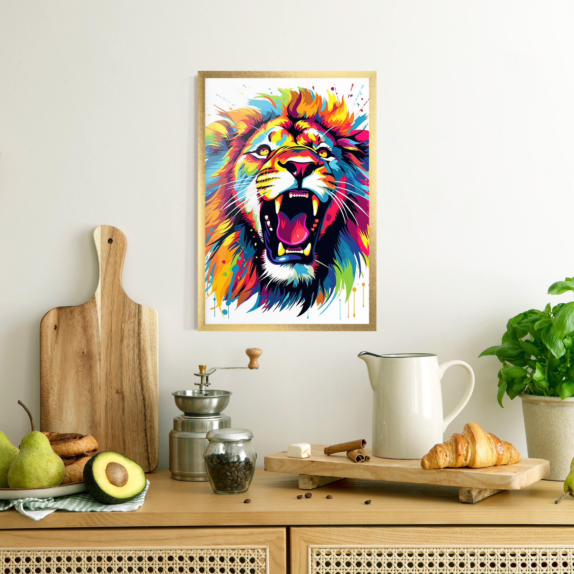 Gerahmte Poster Angry Lion Mix mockup 8