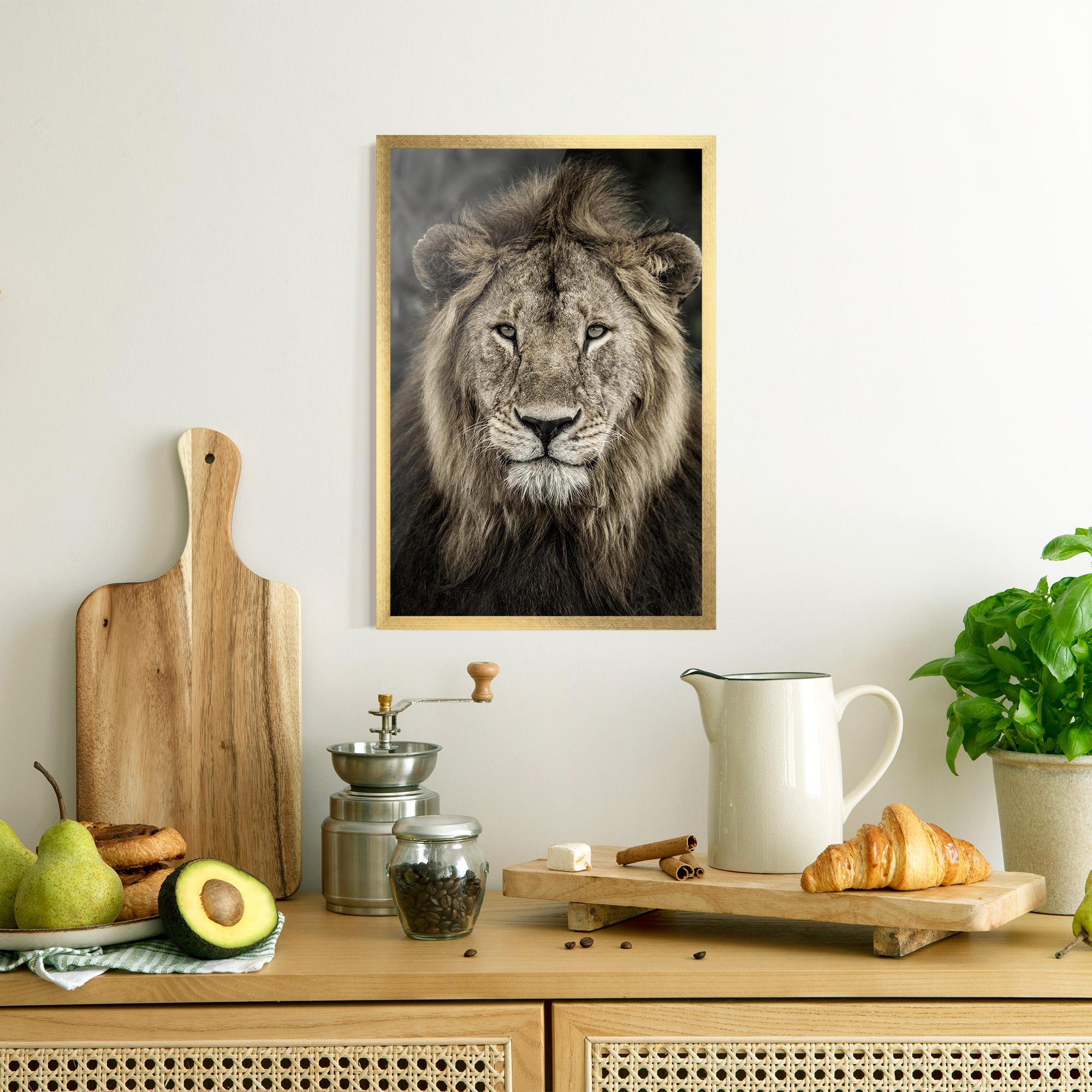 Gerahmte Poster Lion Close Up mockup 8