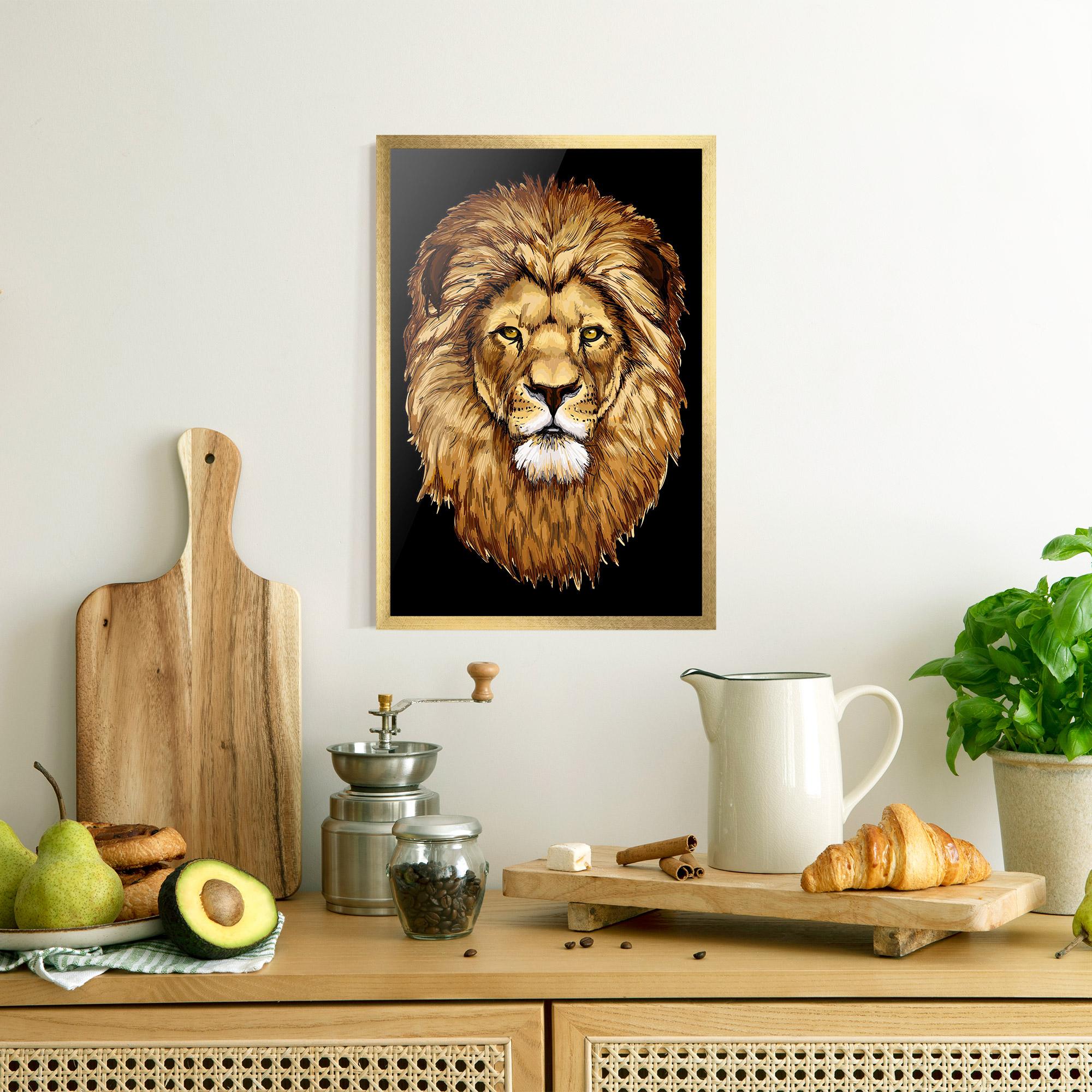 Gerahmte Poster Lion Head mockup 8