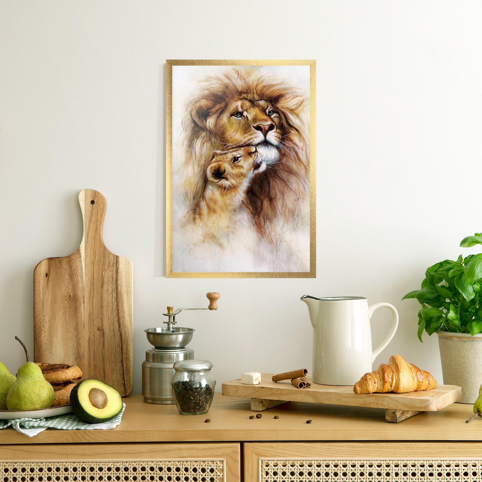 Gerahmte Poster Lion Love mockup 8