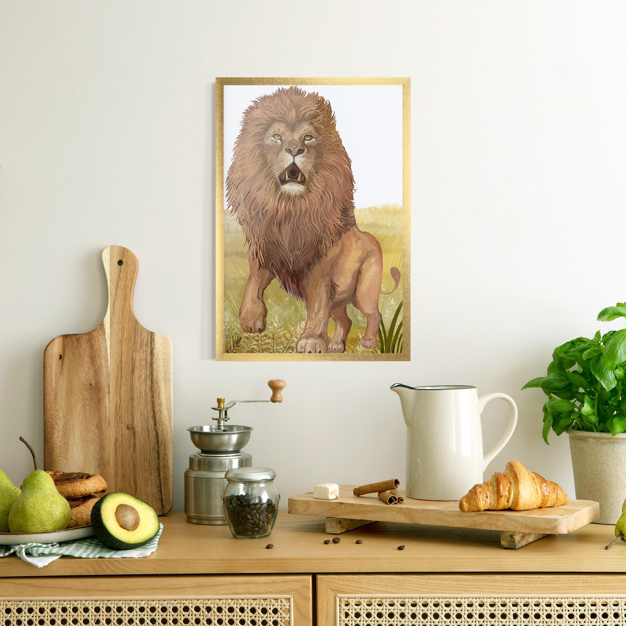 Gerahmte Poster Wild Lion mockup 8
