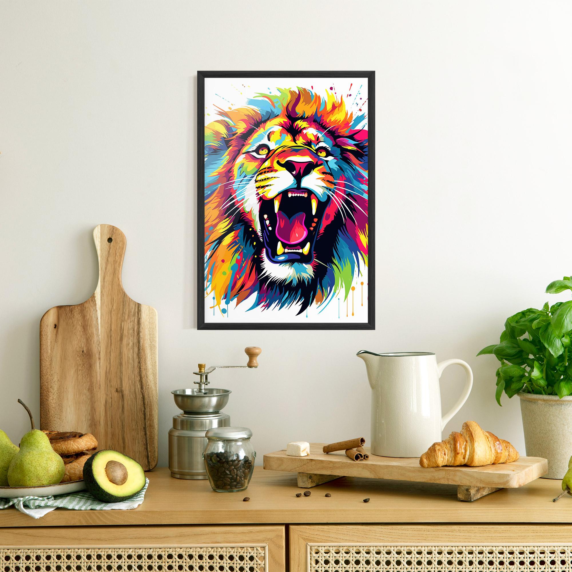 Gerahmte Poster Angry Lion Mix mockup 8