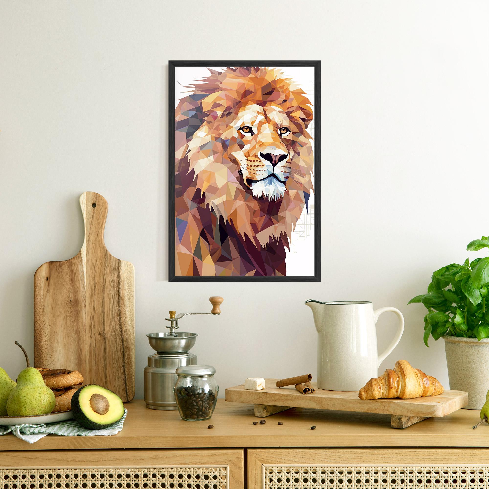 Gerahmte Poster Artistic Lion Head mockup 8