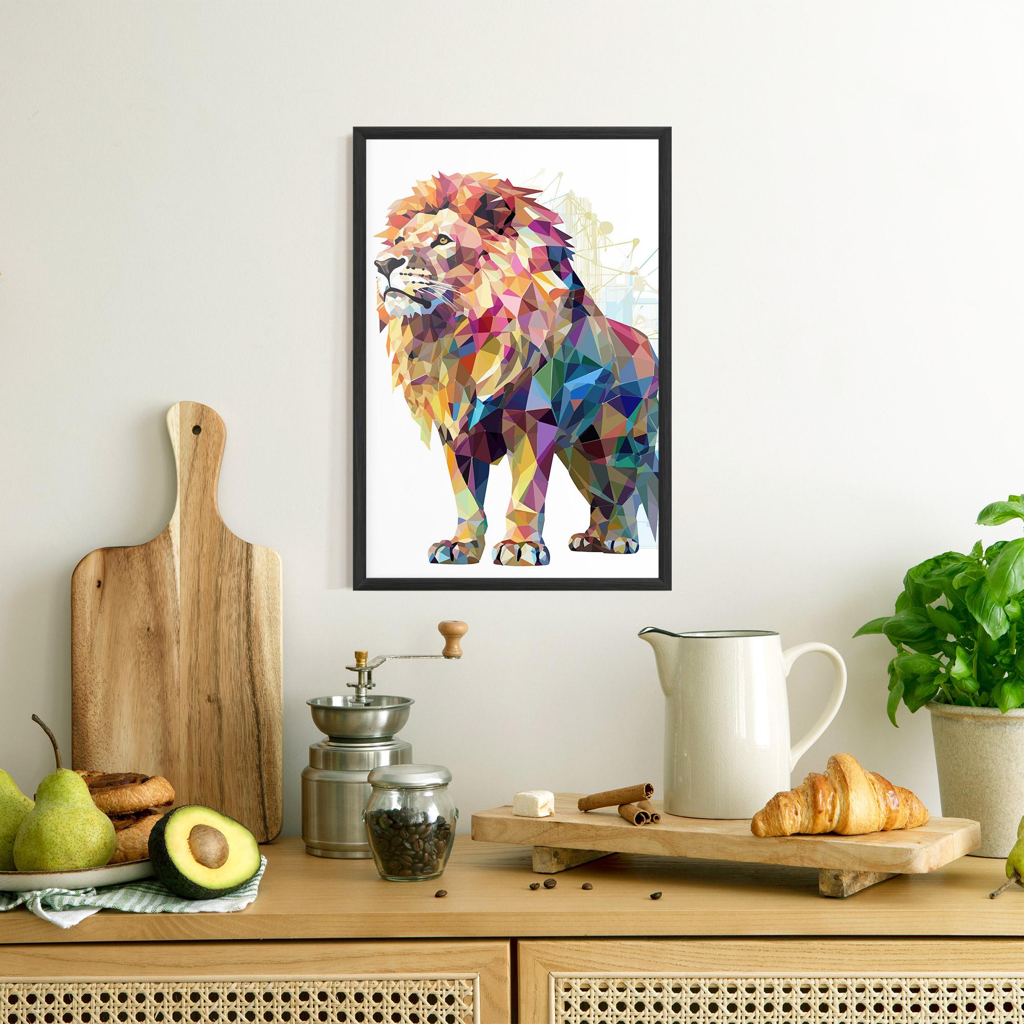 Gerahmte Poster Artistic Lion mockup 8