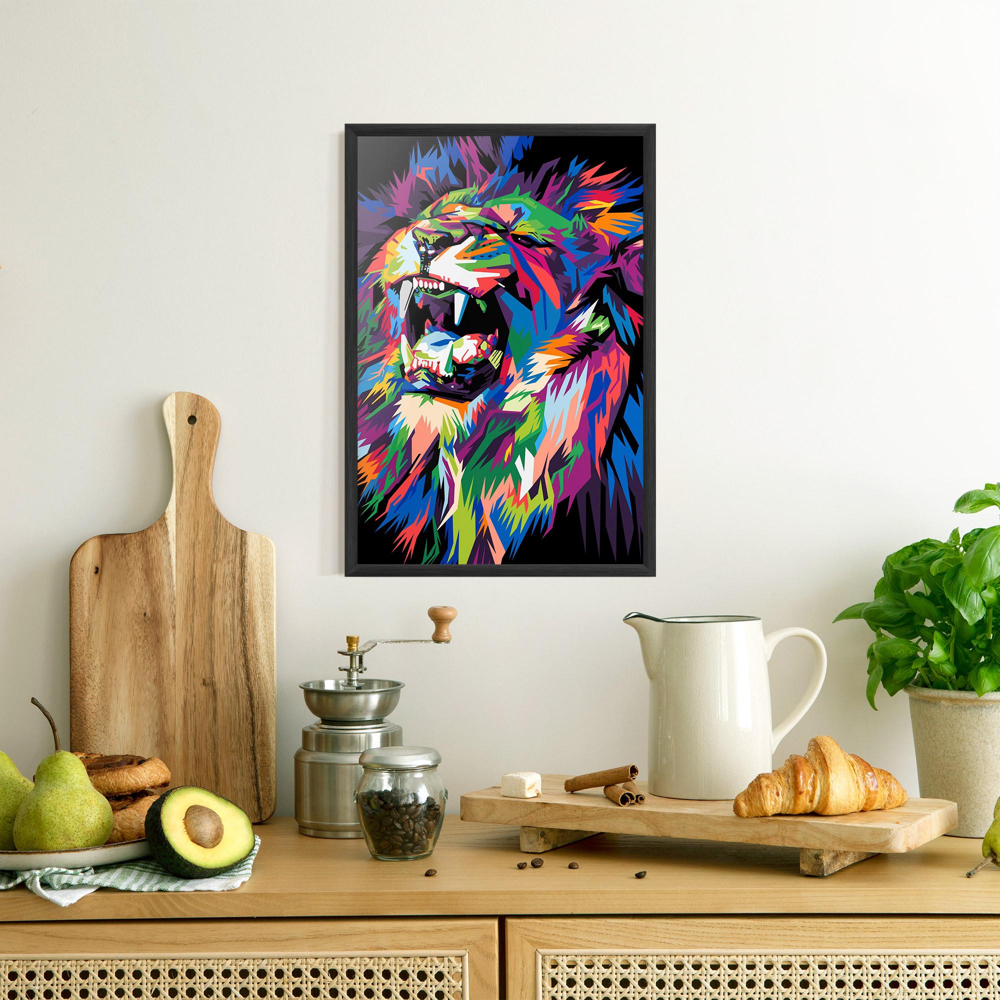 Gerahmte Poster Beautiful Lion mockup 8