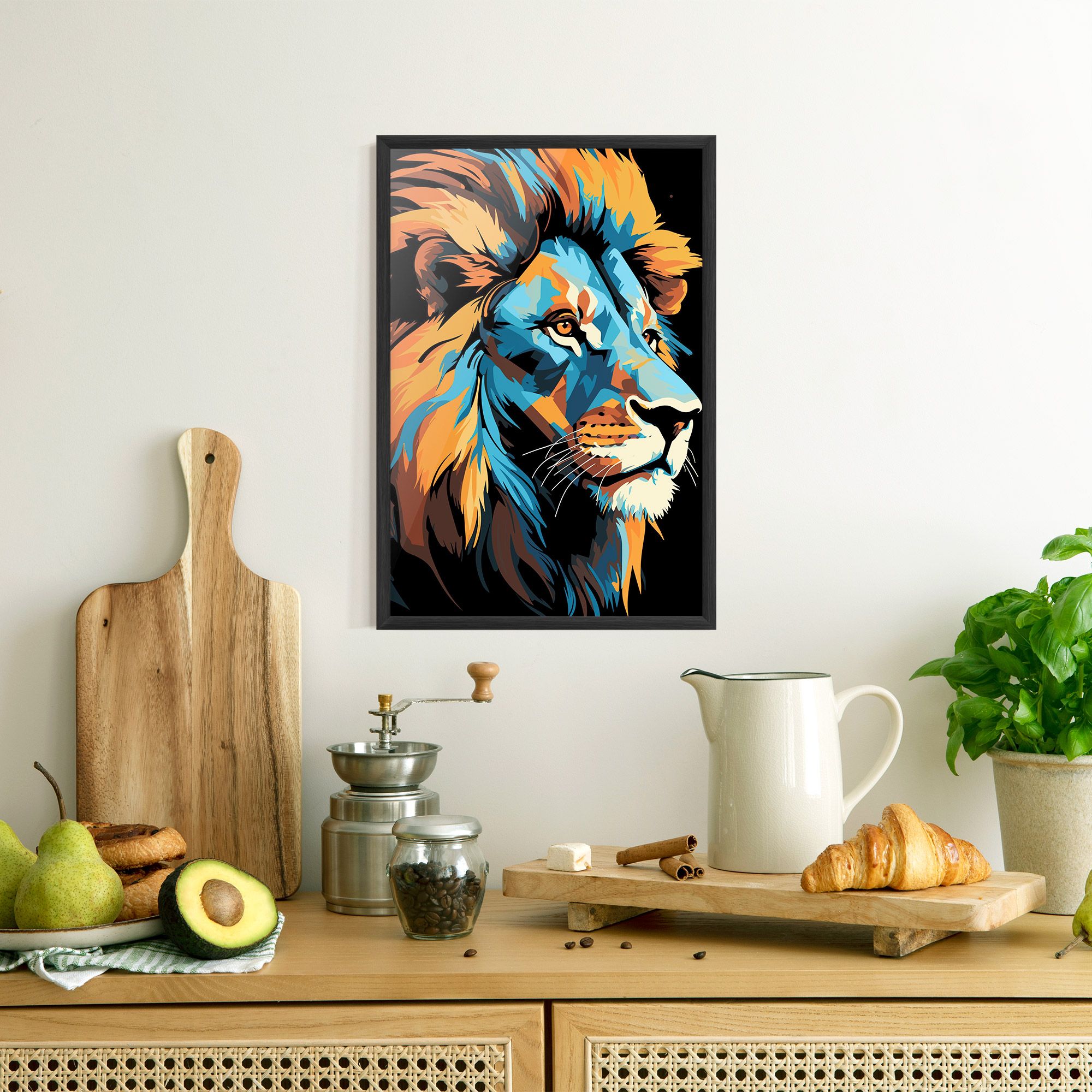 Blue Yellow Lion mockup 8